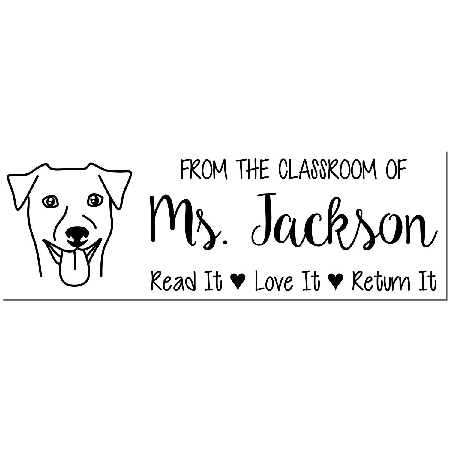 Rhodesian Ridgeback Custom Teacher Book Stamp Pre-Inked - Engineer Seal Stamps