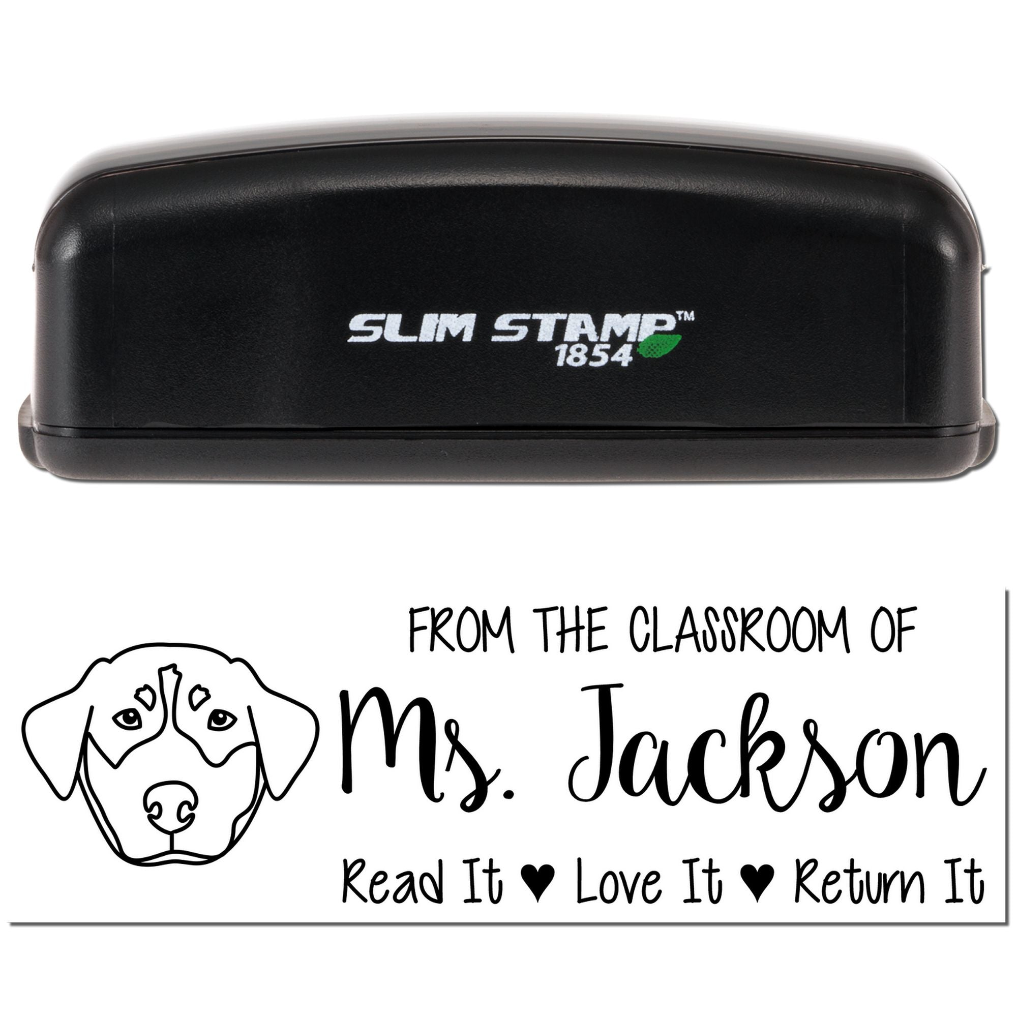 Pre-Inked Rottweiler Outline Personalized Bookplate Stamp - Engineer Seal Stamps