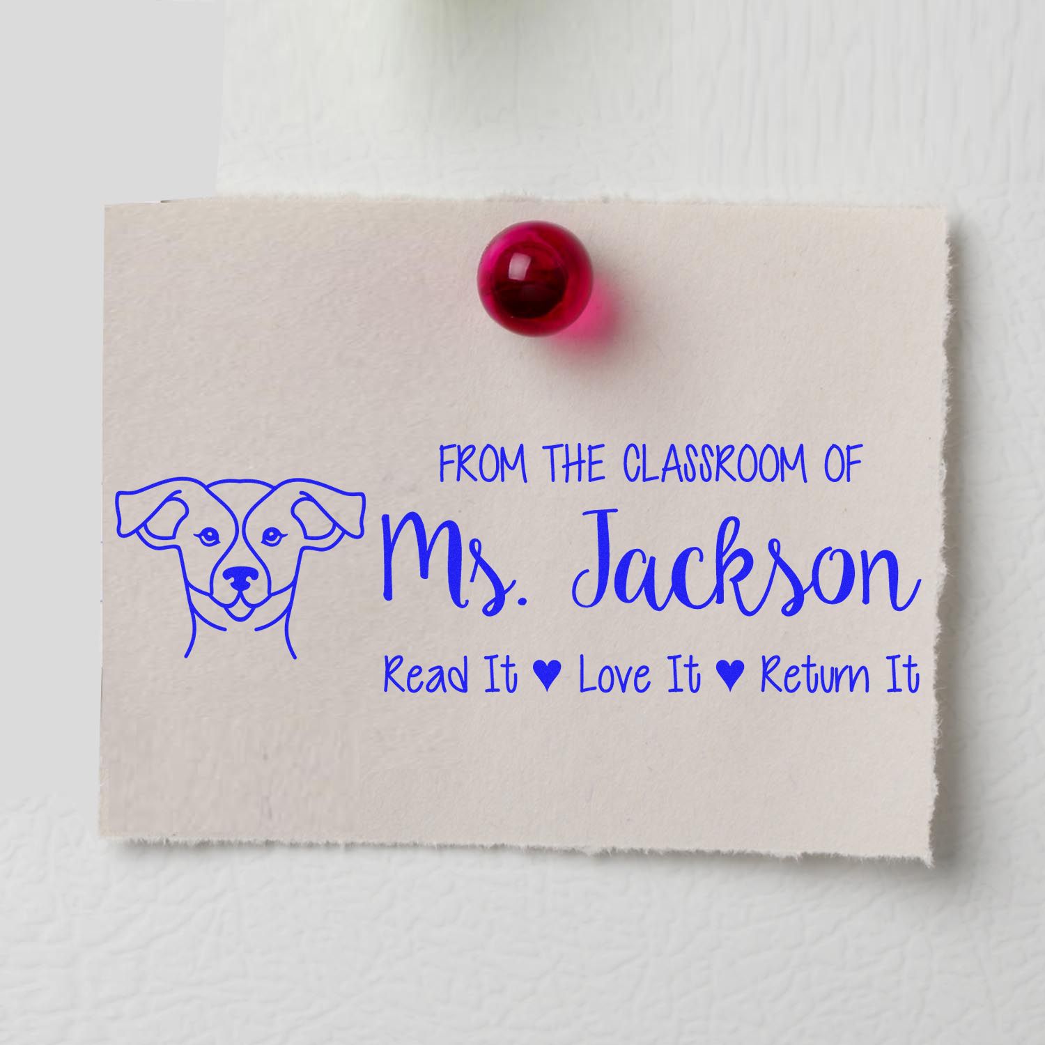 Russell Custom Teacher Library Book Stamp Pre-Inked - Engineer Seal Stamps