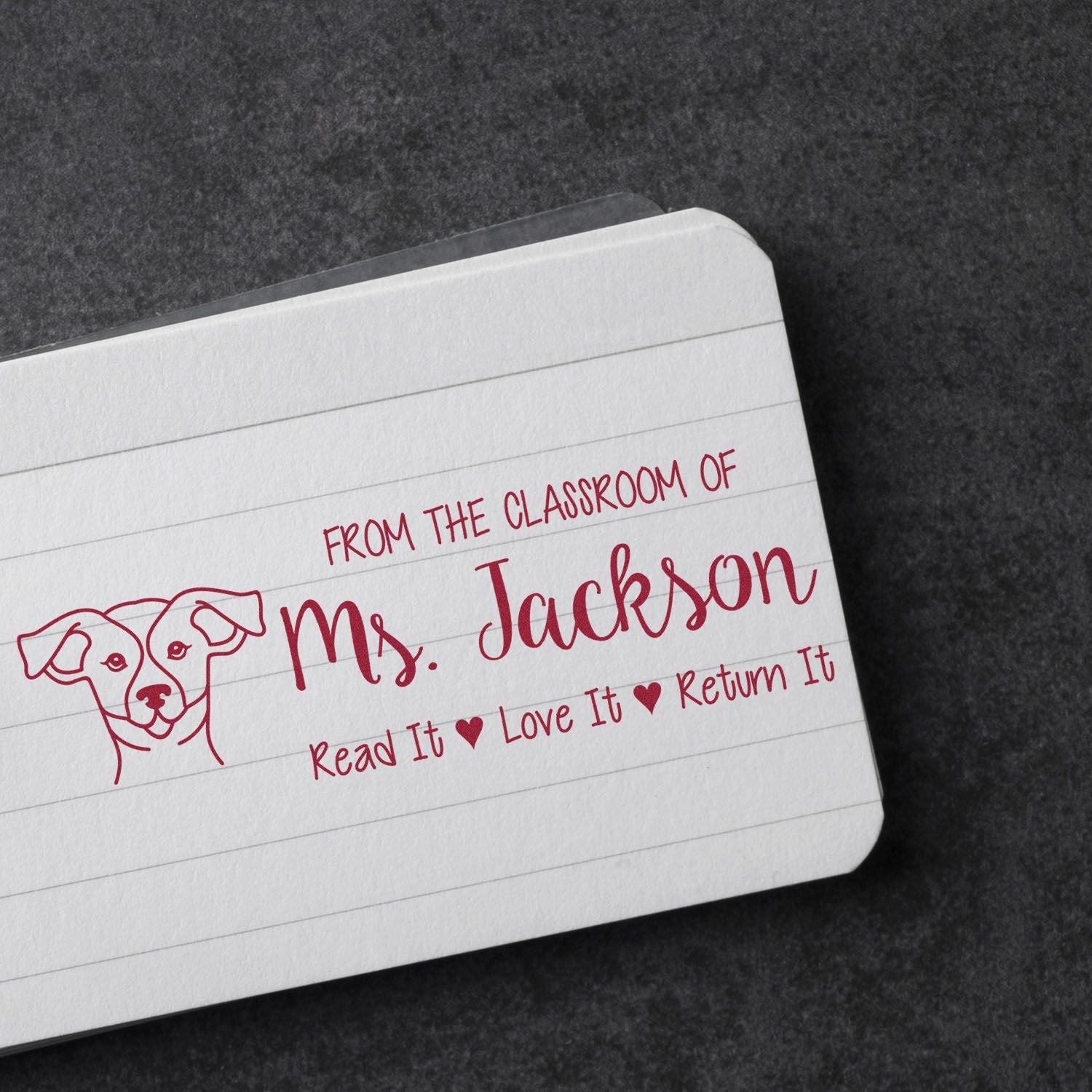 Wood Handle Russell Customized Teacher Classroom Stamp - Engineer Seal Stamps