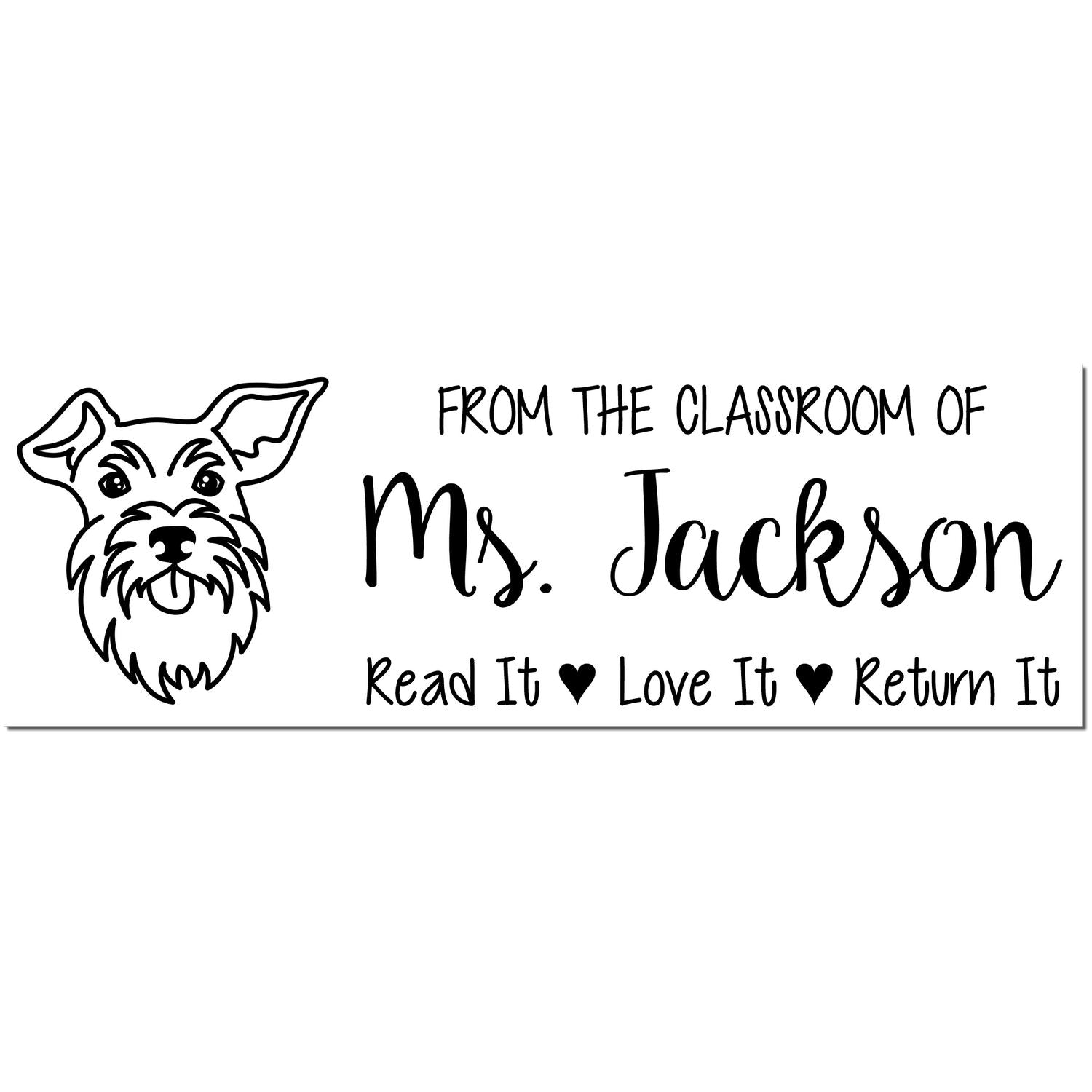 Wood Handle Schnauzer Customized Teacher Book Stamp - Engineer Seal Stamps