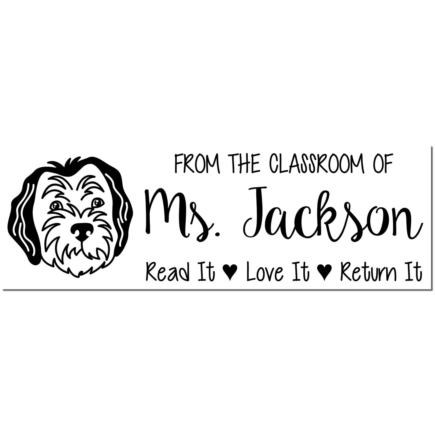 Wood Handle Sheepadoodle Customized Classroom Ownership Stamp - Engineer Seal Stamps