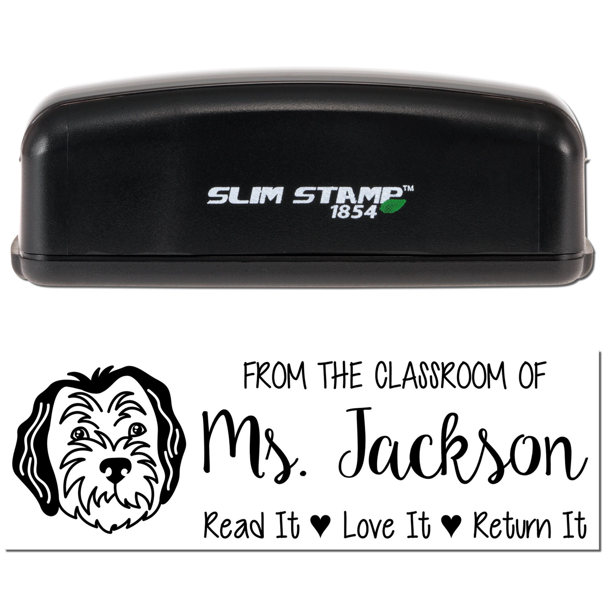 Pre-Inked Sheepadoodle Outline Personalized Personal Book Stamp - Engineer Seal Stamps