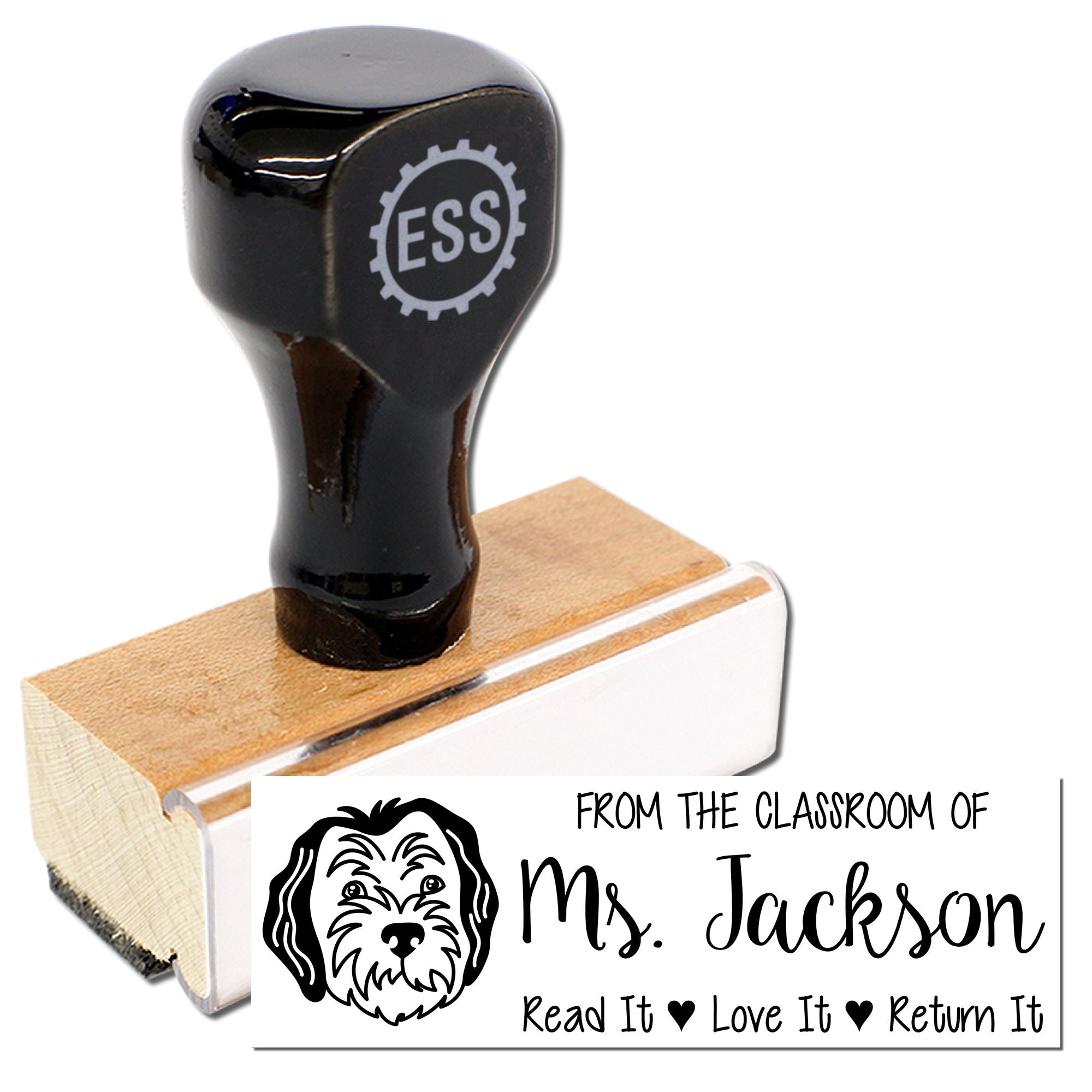 Wood Handle Sheepadoodle Customized Classroom Ownership Stamp - Engineer Seal Stamps