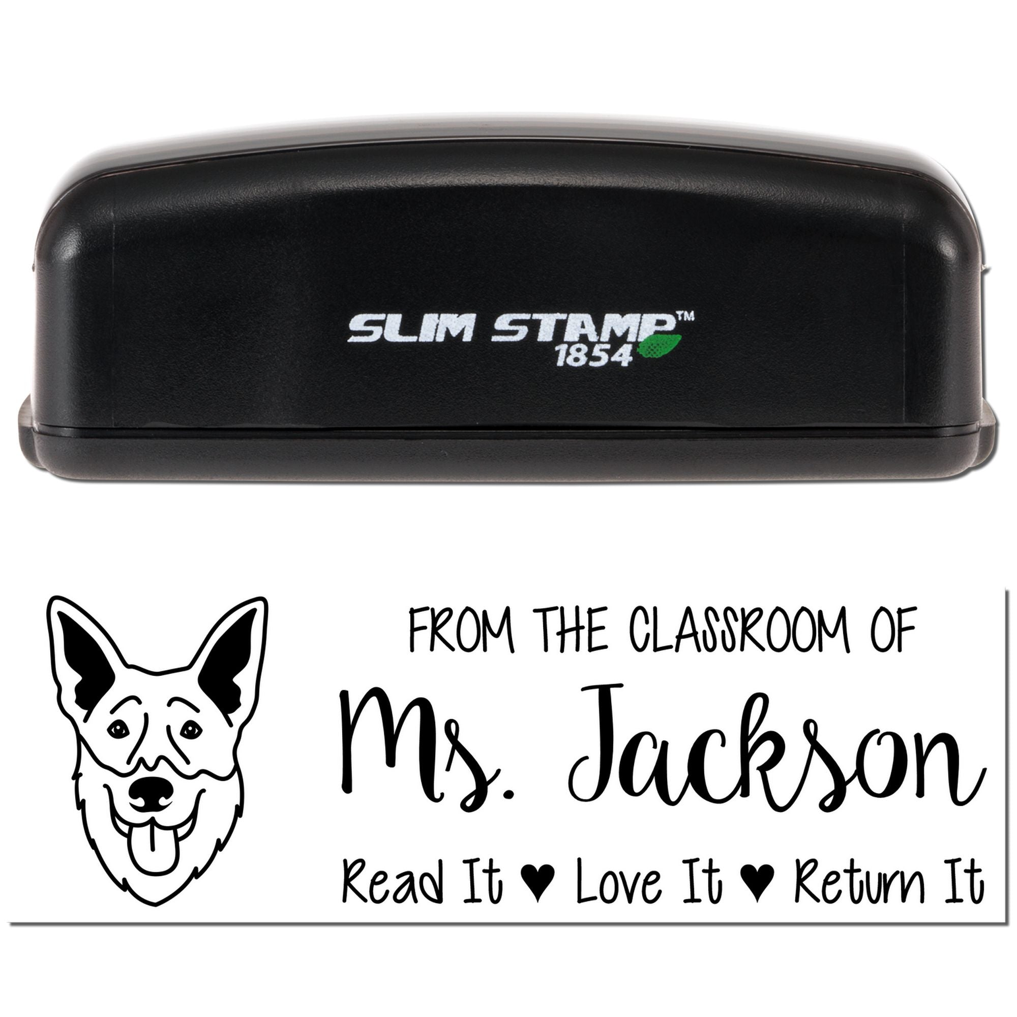 Pre-Inked Shepsky Outline Personalized Teacher Classroom Stamp - Engineer Seal Stamps