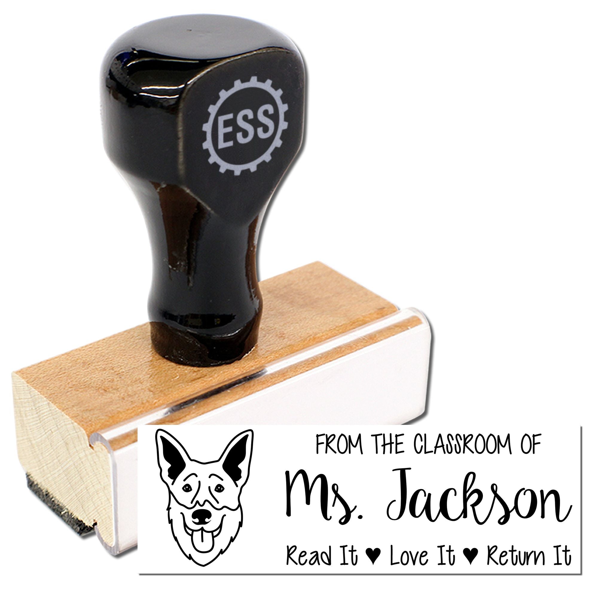 Wood Handle Shepsky Customized Read It Love It Return It Stamp