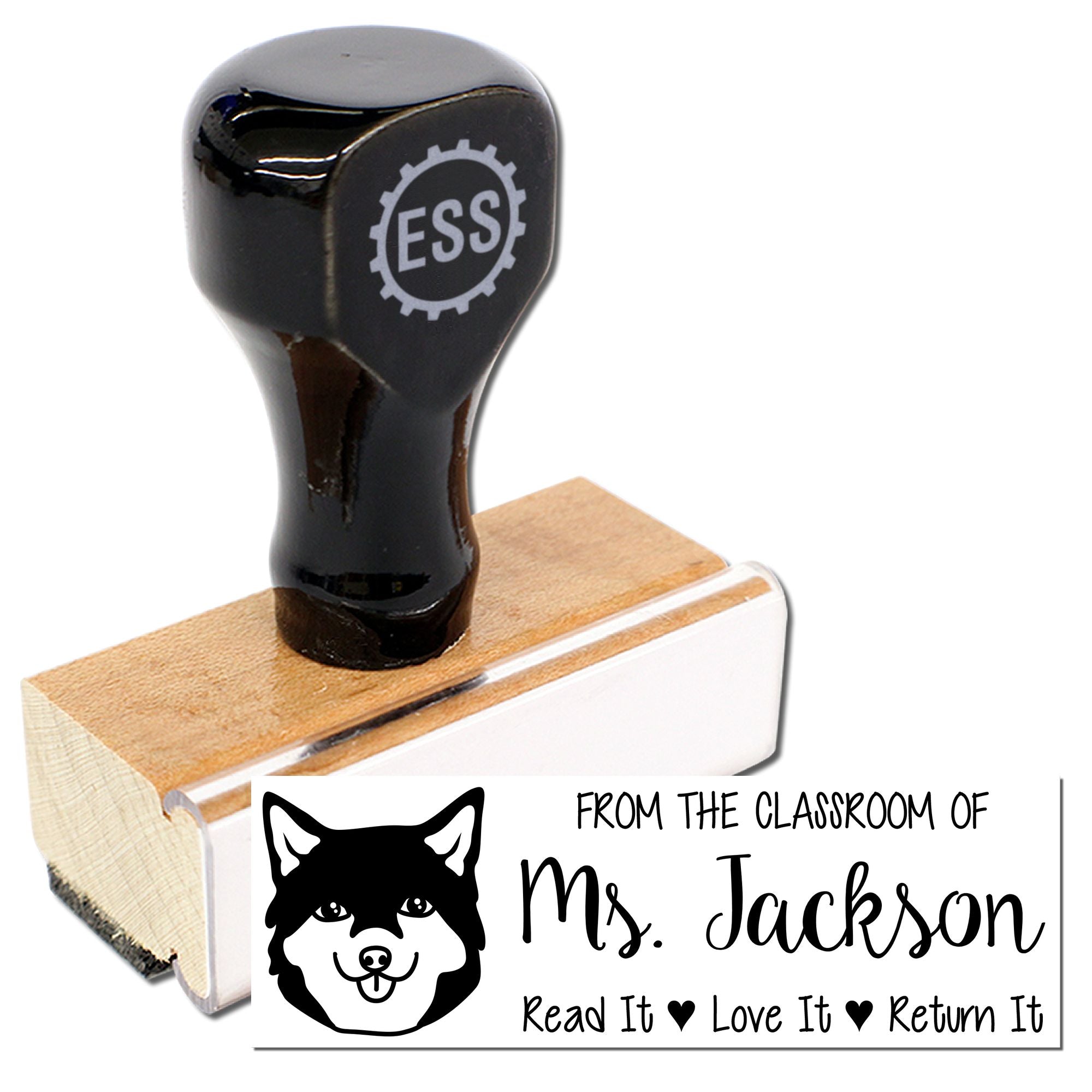 Wood Handle Shiba Customized Read It Return It Stamp