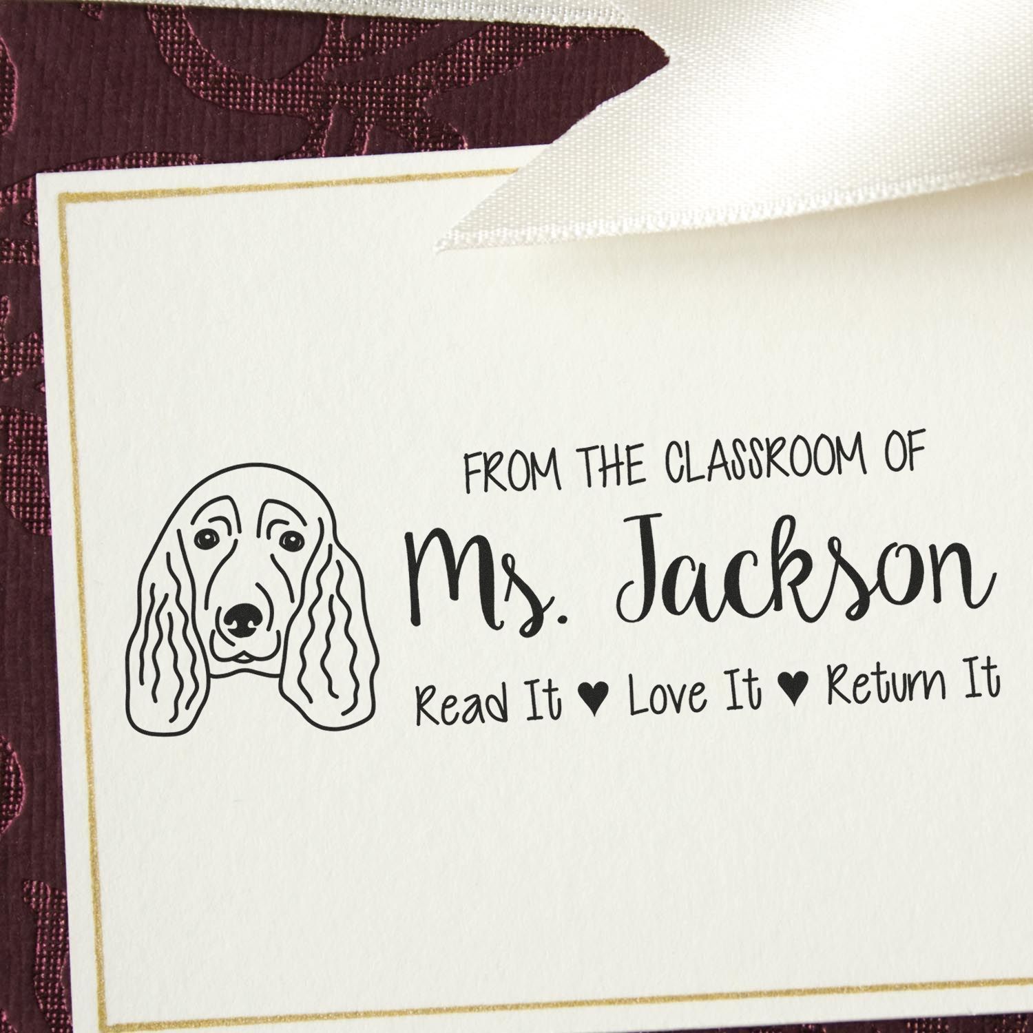 Spaniel Personalized Book Stamp Pre-Inked - Engineer Seal Stamps