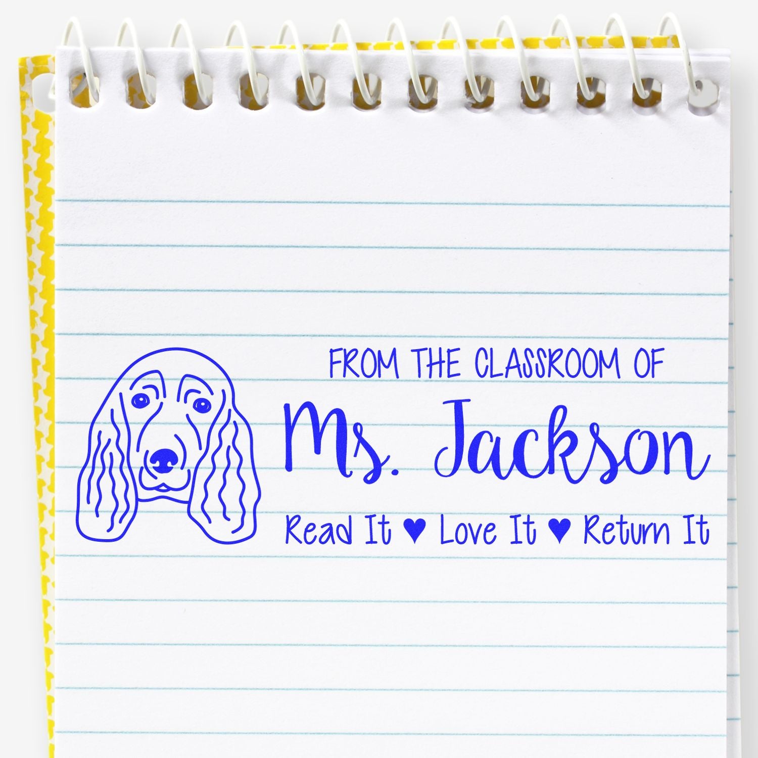 Spaniel Personalized Book Stamp Pre-Inked - Engineer Seal Stamps