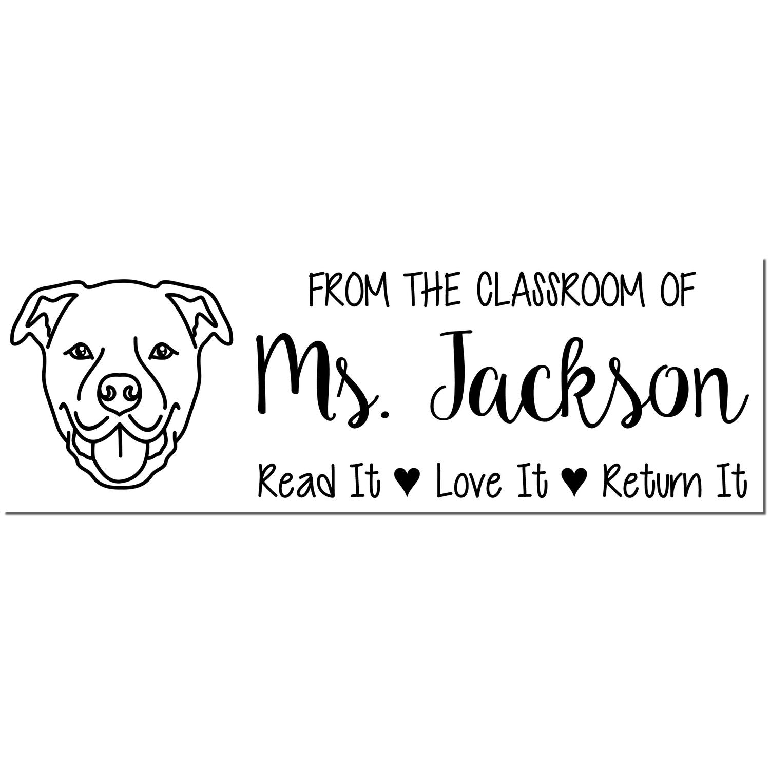 Staffordshire Bull Terrier Personalized Library Book Stamp Pre-Inked - Engineer Seal Stamps