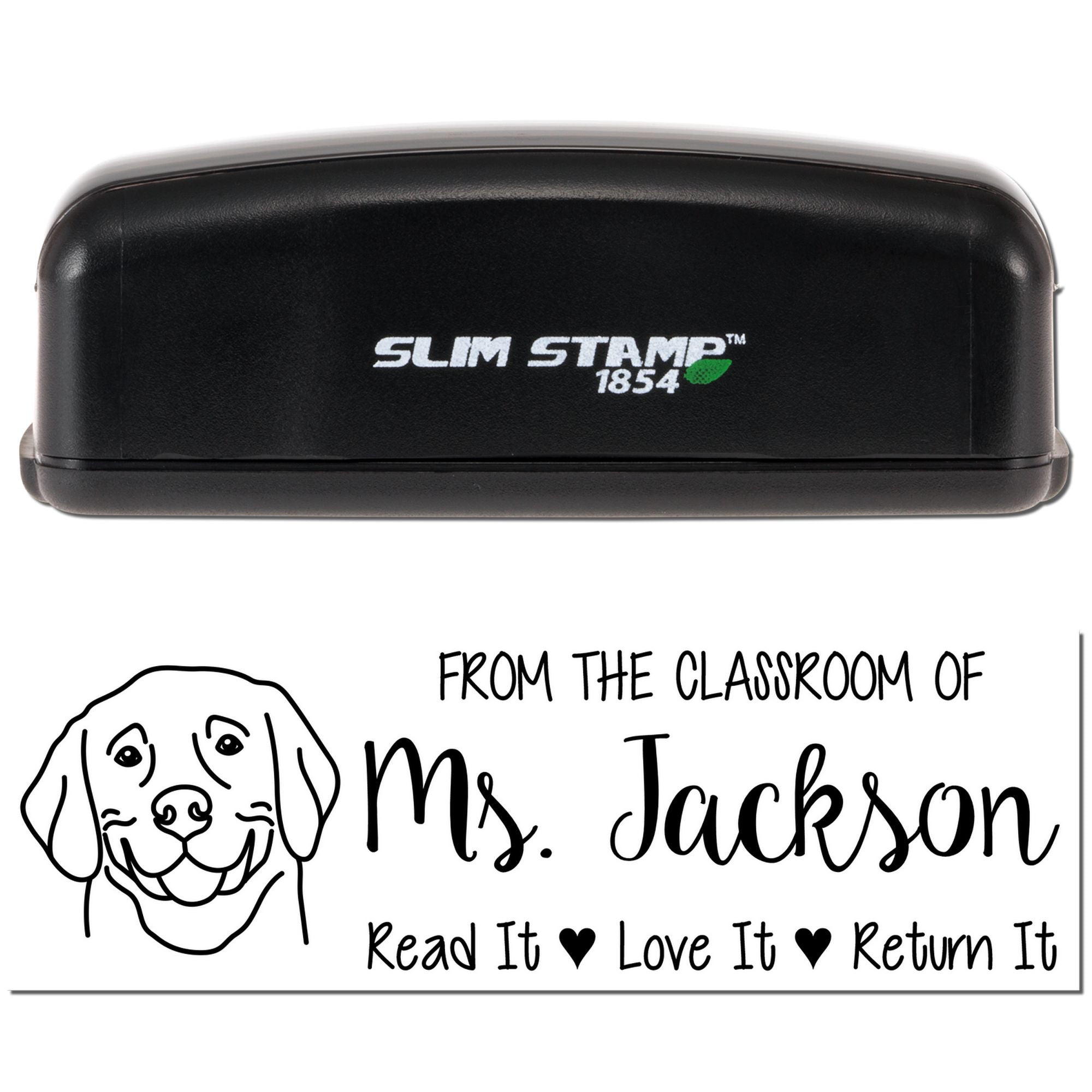 Pre-Inked Weimaraner Outline Personalized Teacher Book Ownership Stamp - Engineer Seal Stamps