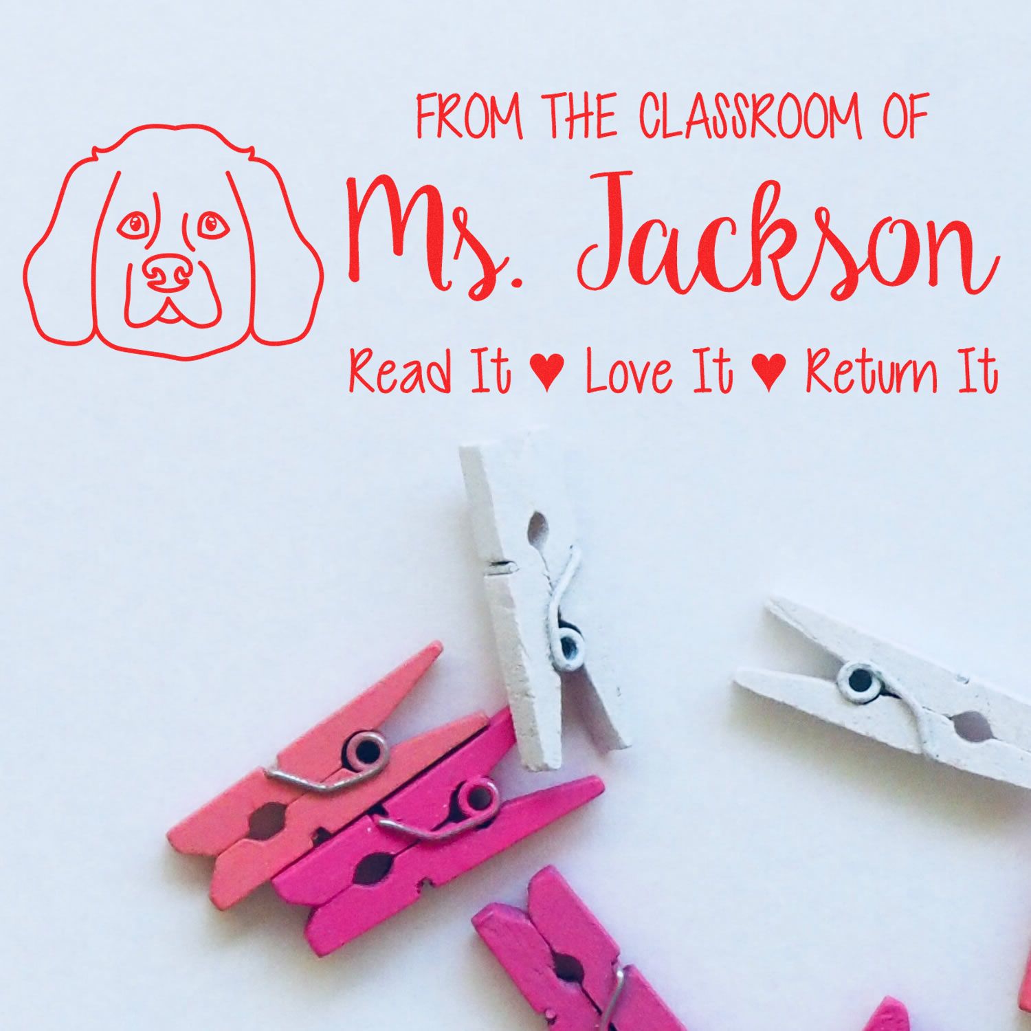 Wood Handle Westie Custom Made Library Book Stamp - Engineer Seal Stamps