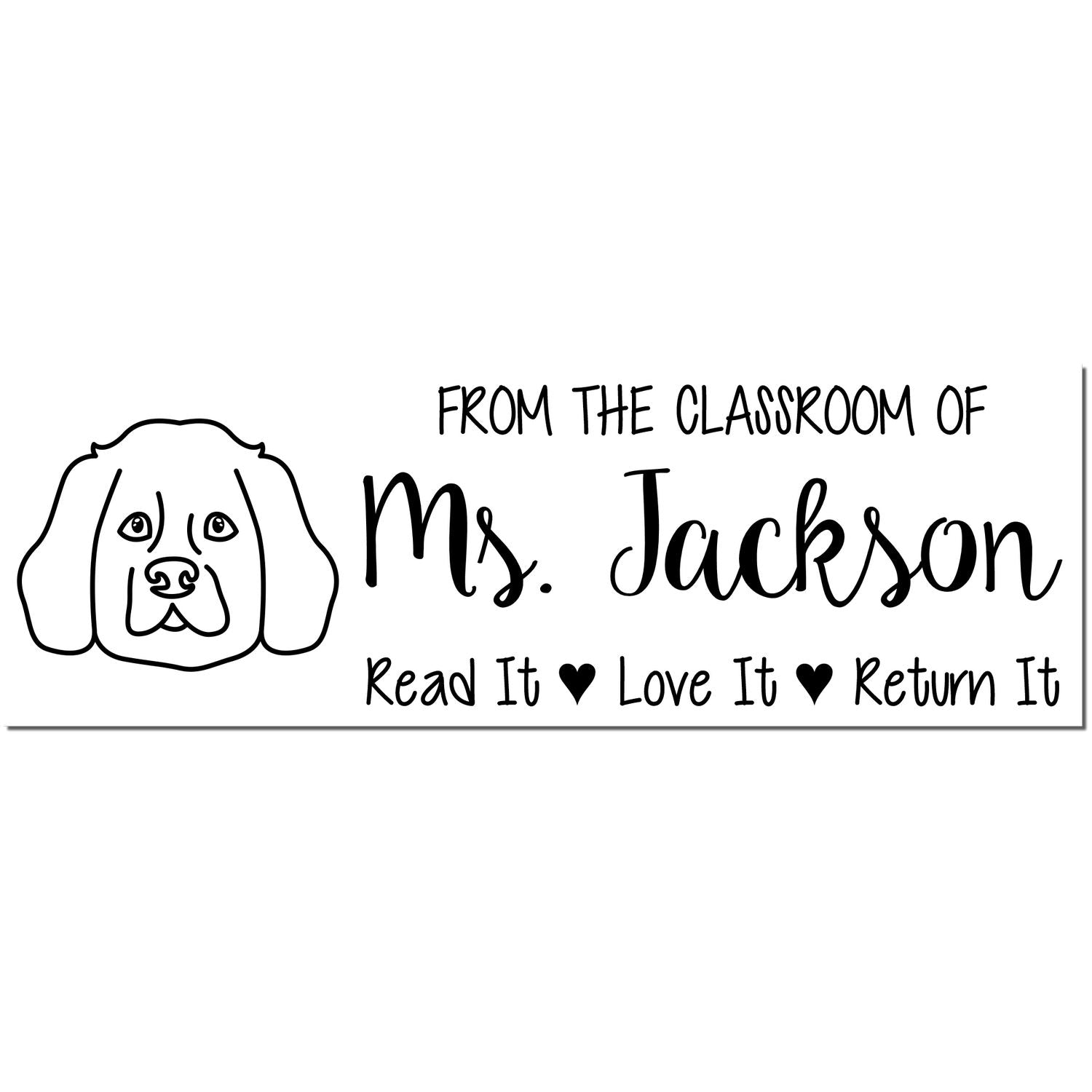 Self-Inking Customized Teacher Book Stamp with Westie Image - Engineer Seal Stamps