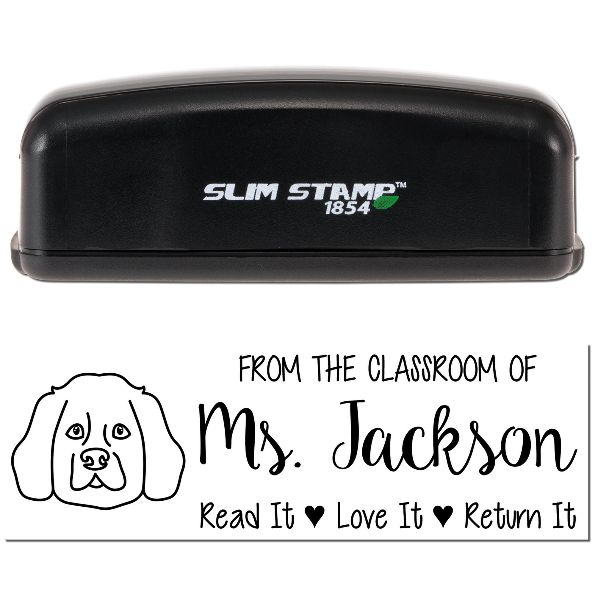 Pre-Inked Westie Outline Customized Book Ownership Stamp - Engineer Seal Stamps