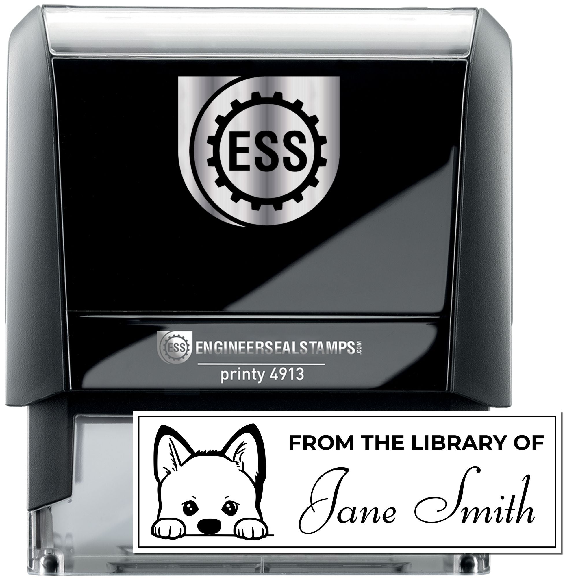Self-Inking Akita Personalized Book Stamp With Name - Engineer Seal Stamps