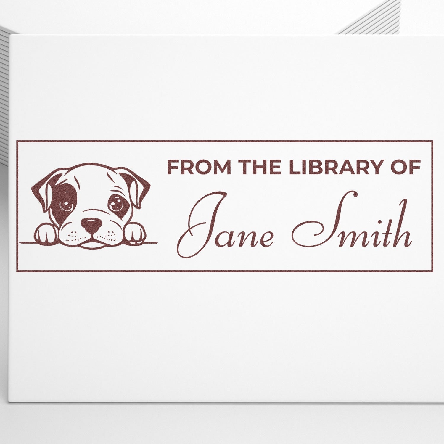 Wood Handle American Staffordshire Terrier Custom Book Rubber Stamp