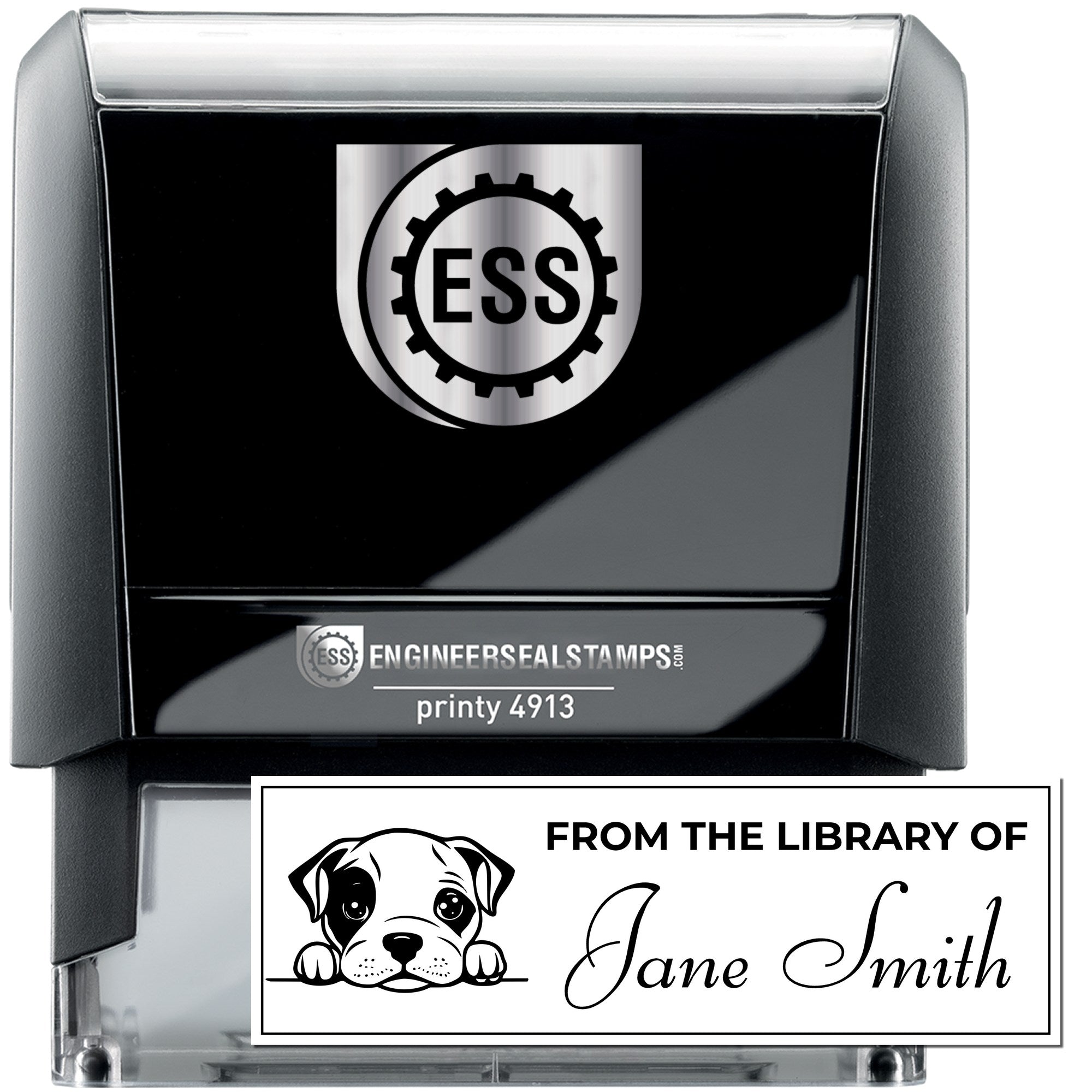 Self-Inking American Staffordshire Terrier Personalized Bookplate Stamp - Engineer Seal Stamps
