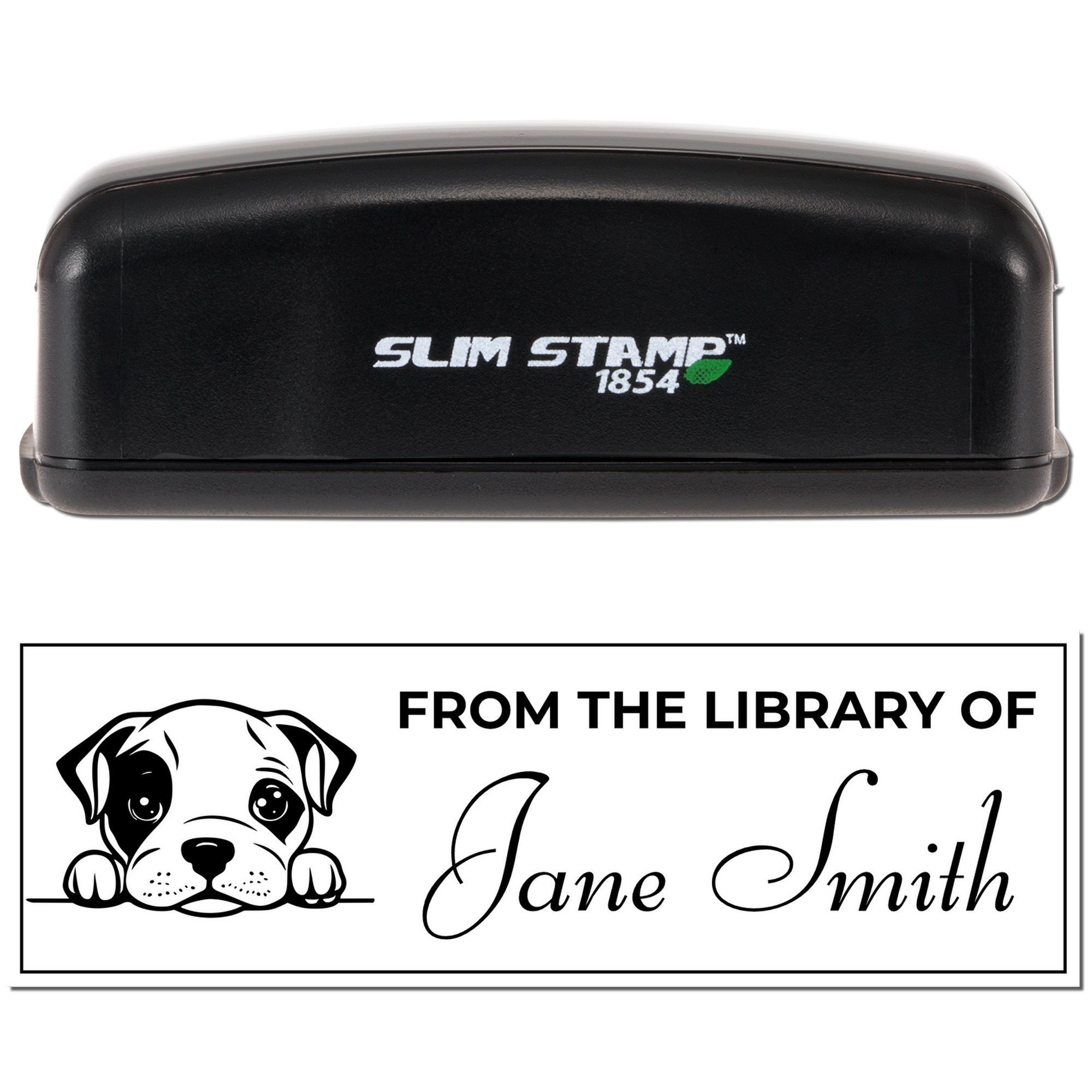 Slim American Staffordshire Terrier Personalized Ex Libris Stamp - Engineer Seal Stamps