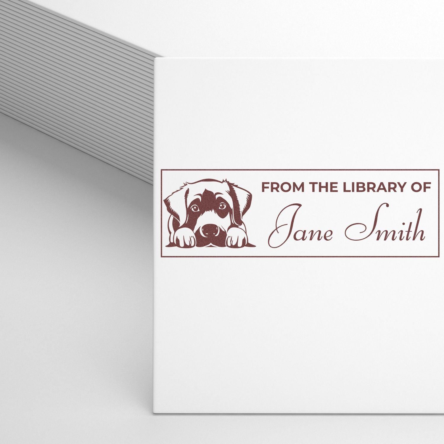Wood Handle Anatolian Shepherd Personalized Library Stamp