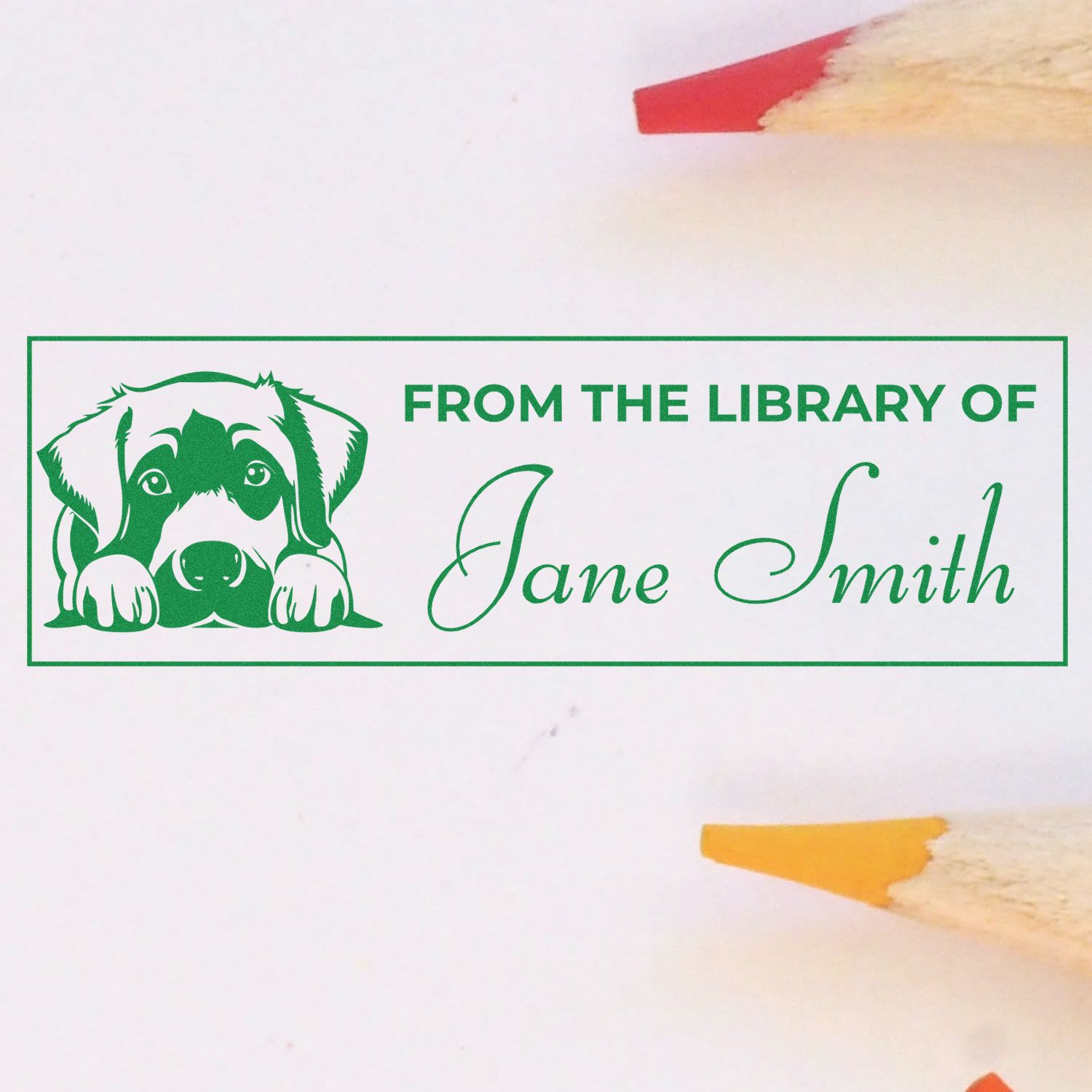 Slim Anatolian Shepherd Custom Ex Libris Stamp - Engineer Seal Stamps