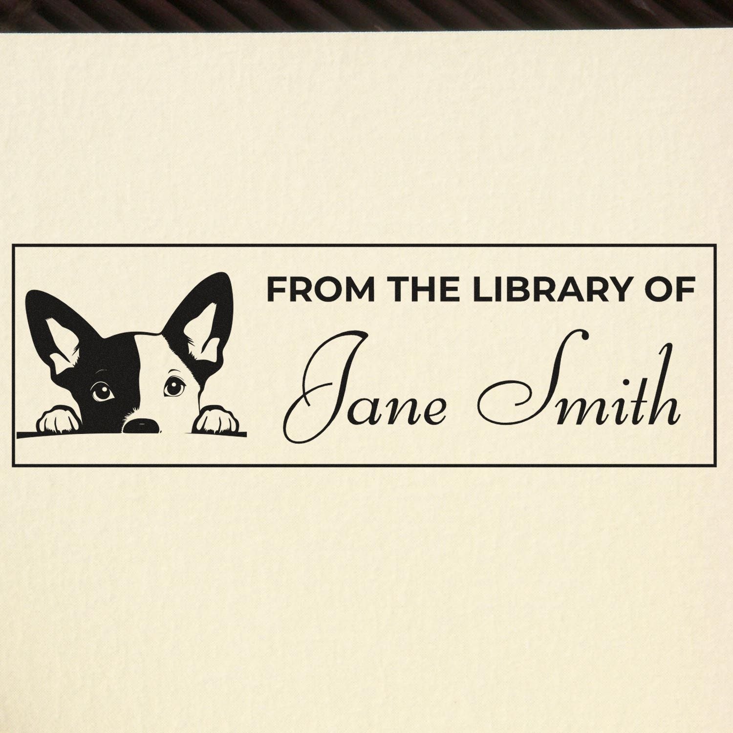 Wood Handle Basenji Personal Library Stamp - Engineer Seal Stamps