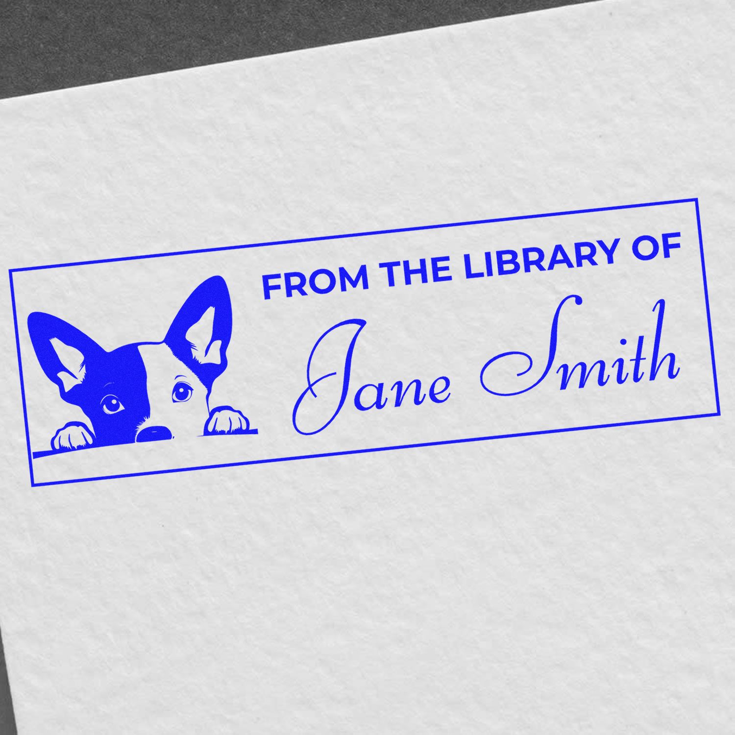 Self-Inking Basenji Whimsical Book Stamp - Engineer Seal Stamps