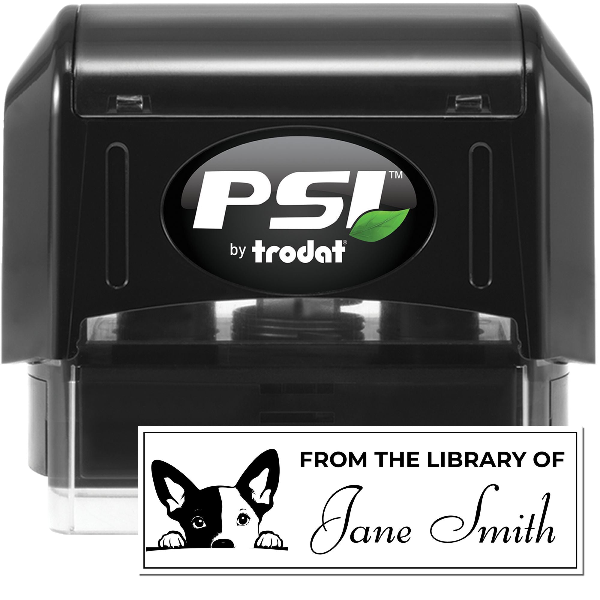 Pre-Inked Basenji Personalized Book Stamps - Engineer Seal Stamps
