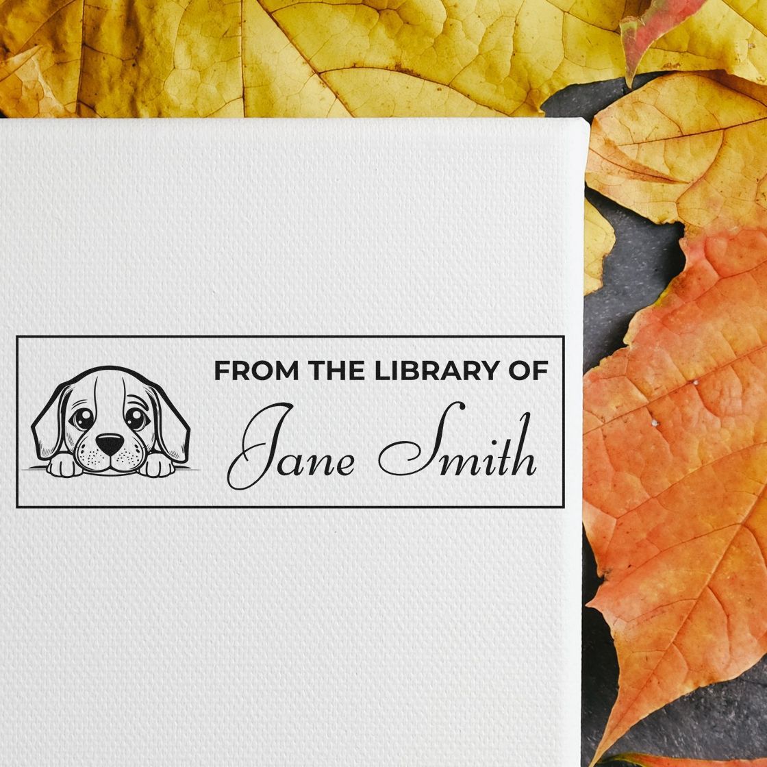 Wood Handle Beagle Custom Stamp For Books - Engineer Seal Stamps