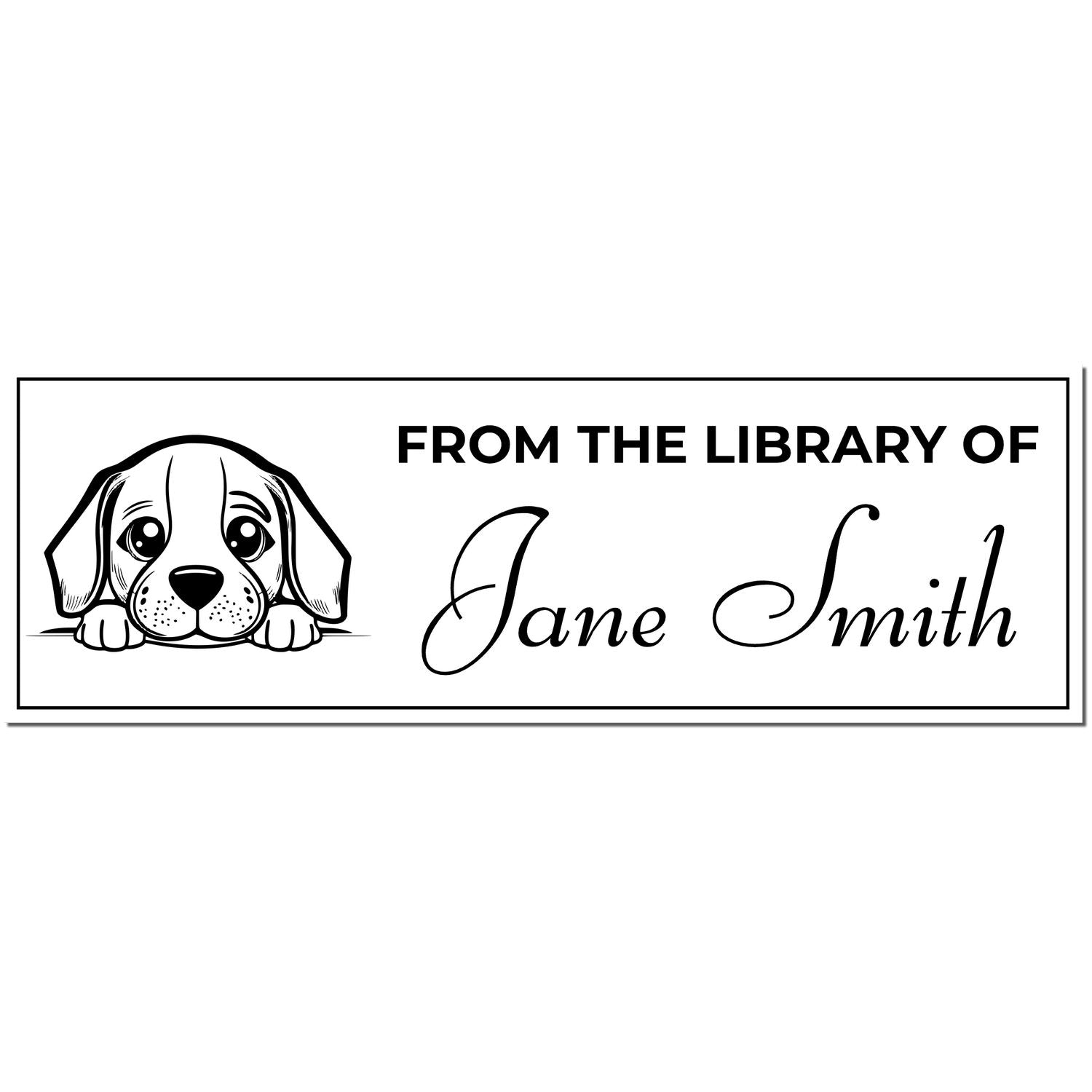 Slim Beagle Personalized Bookplate Stamp - Engineer Seal Stamps