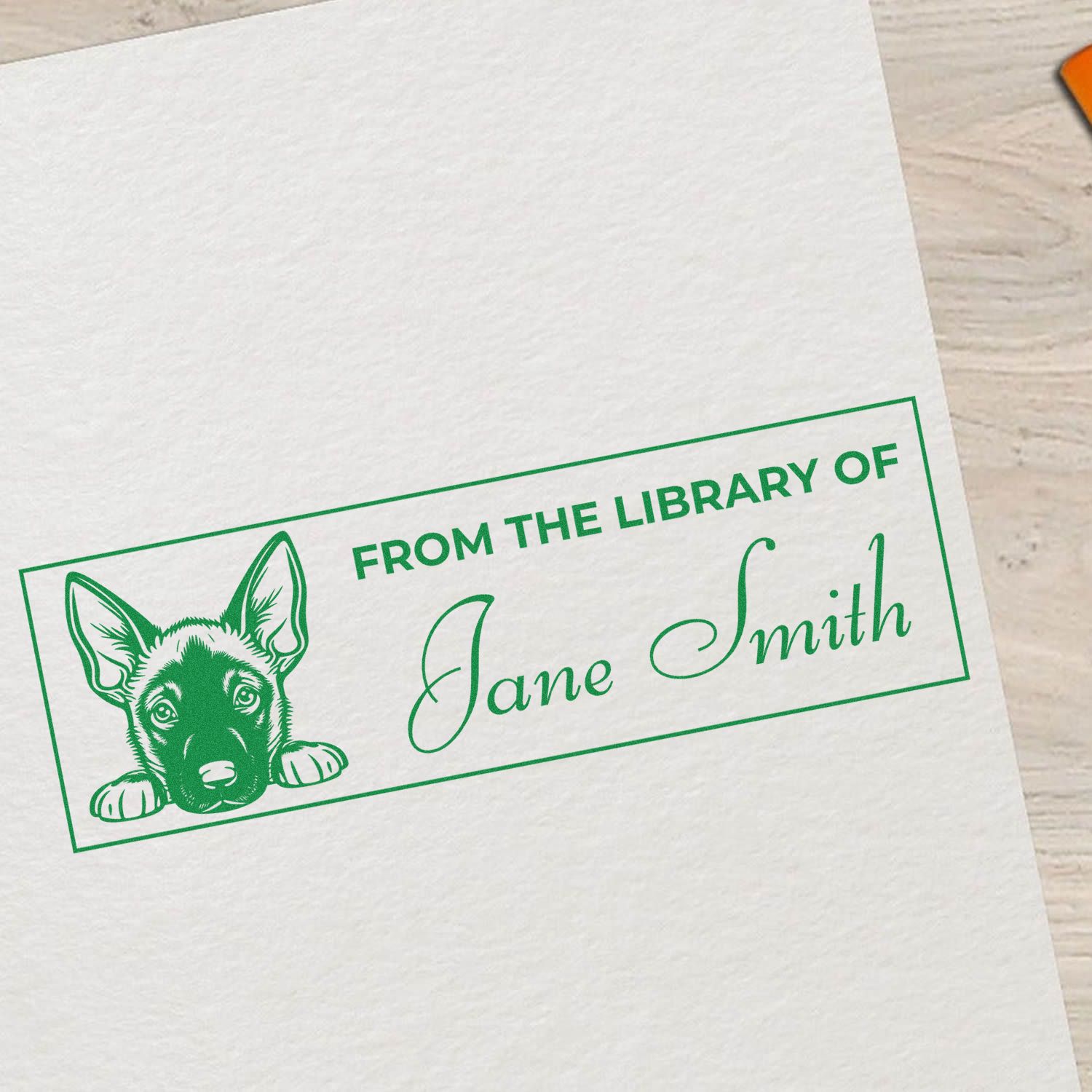 Self-Inking Belgian Malinois Gift For Book Lovers Stamp - Engineer Seal Stamps