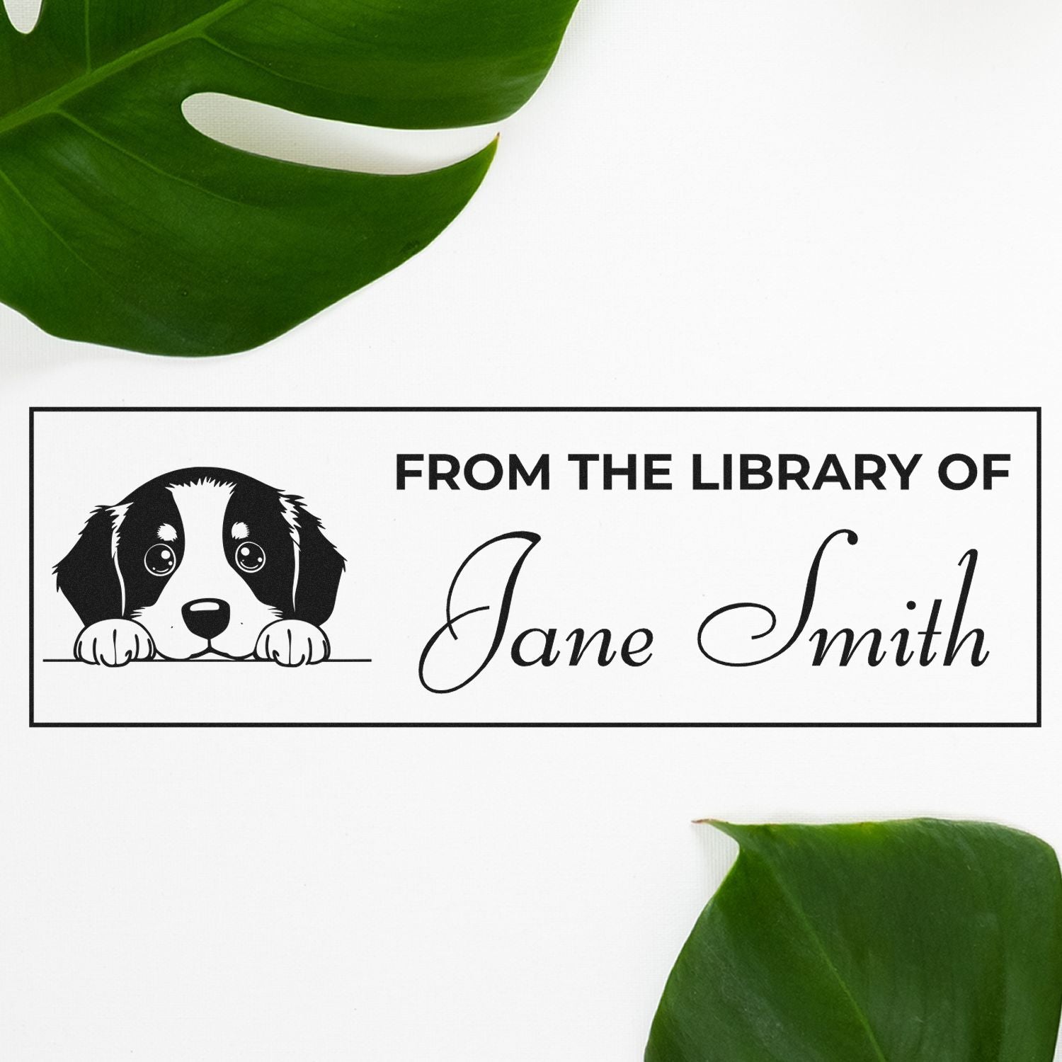 Slim Bernese Mountain Personalized Book Ownership Stamp - Engineer Seal Stamps