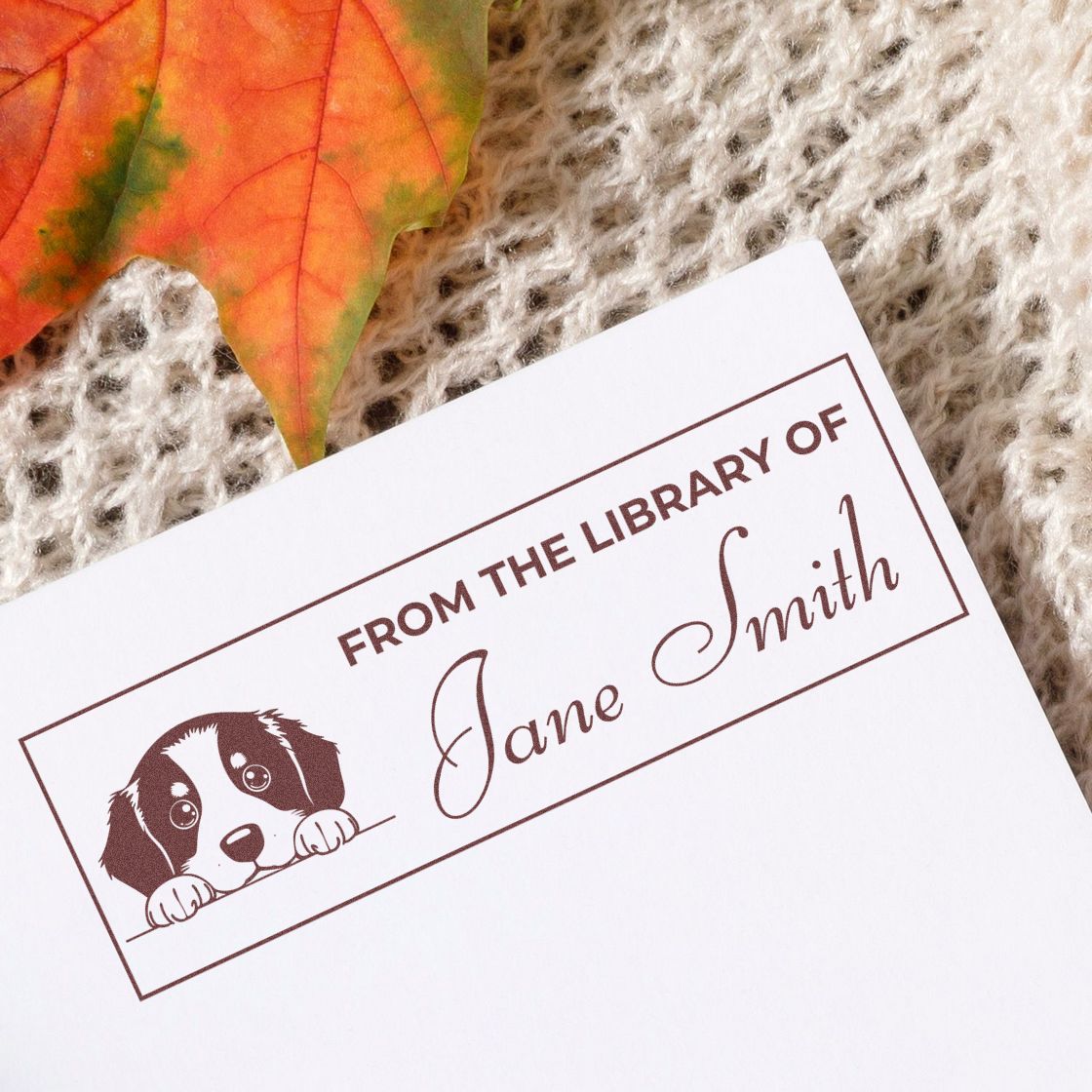 Slim Bernese Mountain Personalized Book Ownership Stamp - Engineer Seal Stamps