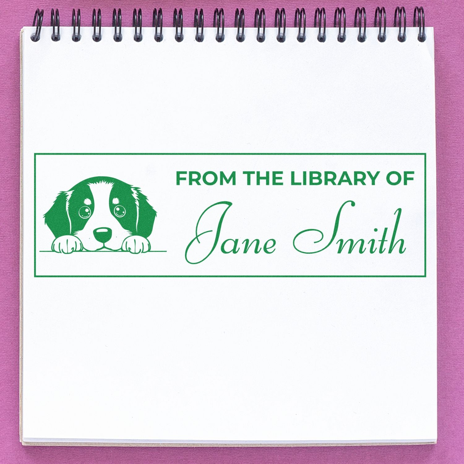 Wood Handle Bernese Mountain Name Stamp For Books - Engineer Seal Stamps