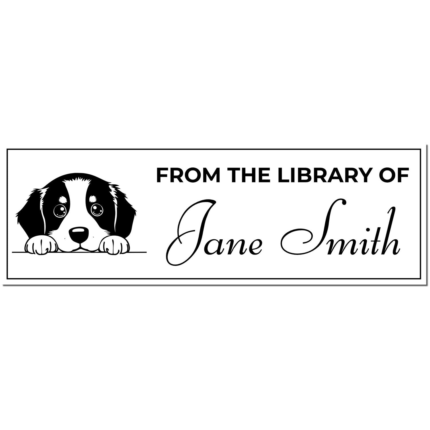 Slim Bernese Mountain Personalized Book Ownership Stamp - Engineer Seal Stamps