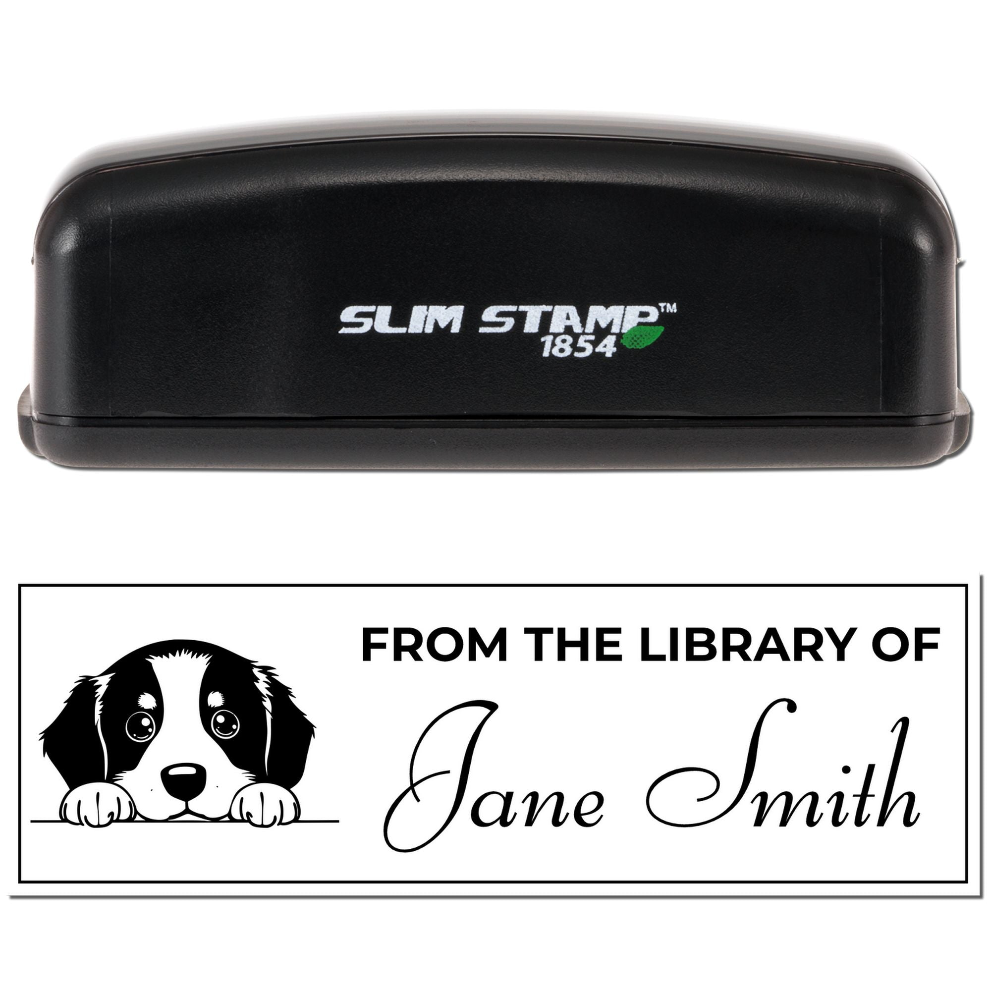 Slim Bernese Mountain Personalized Book Ownership Stamp - Engineer Seal Stamps