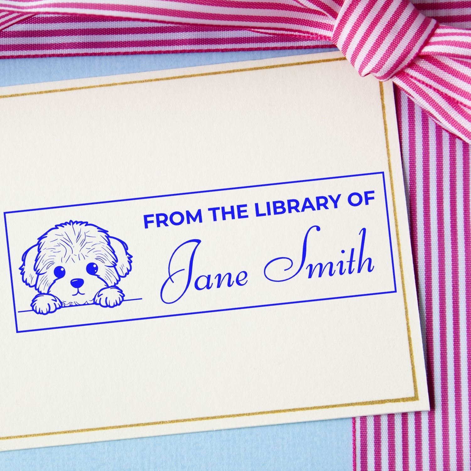 Pre-Inked Bichon Frise Personal Library Stamp - Engineer Seal Stamps