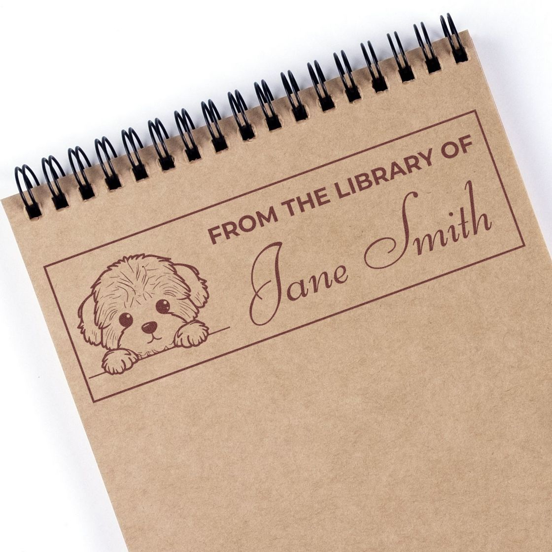 Wood Handle Bichon Frise Stamp Your Name In Books
