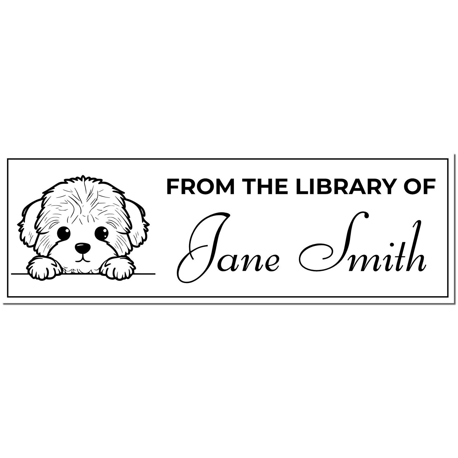 Wood Handle Bichon Frise Stamp Your Name In Books - Engineer Seal Stamps