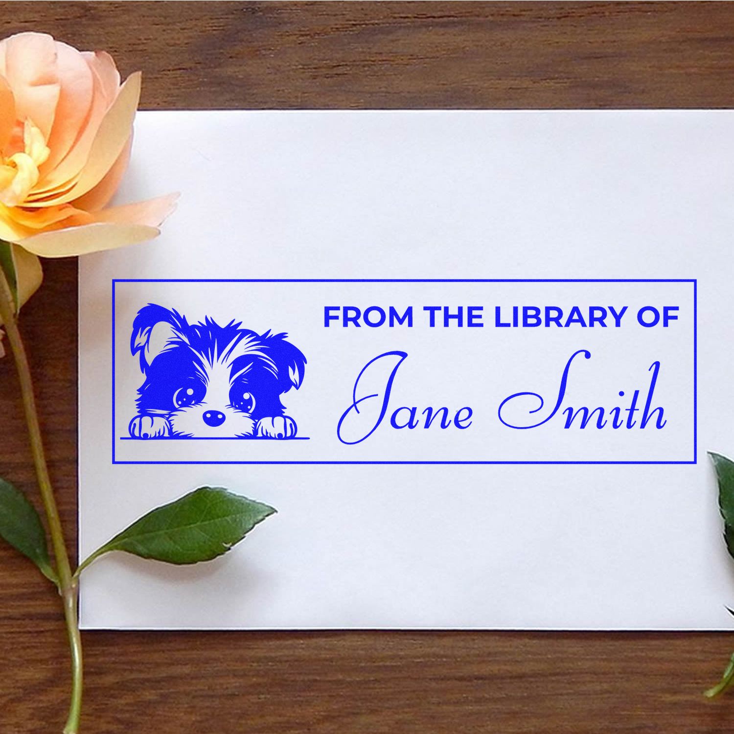 Pre-Inked Biewer Terrier Personalized Stamp For Books - Engineer Seal Stamps