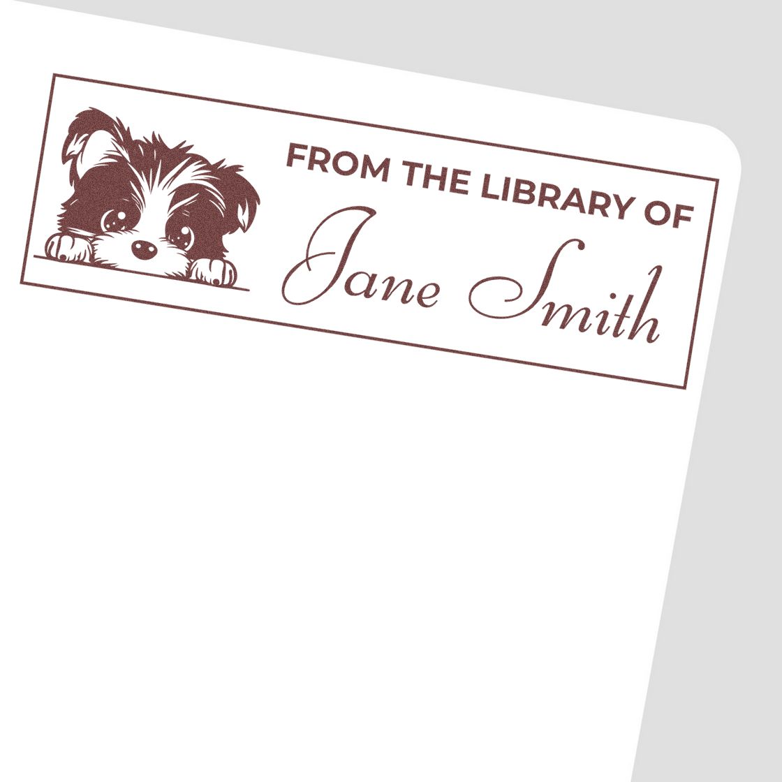 Slim Biewer Terrier Cute Personalized Book Stamp - Engineer Seal Stamps