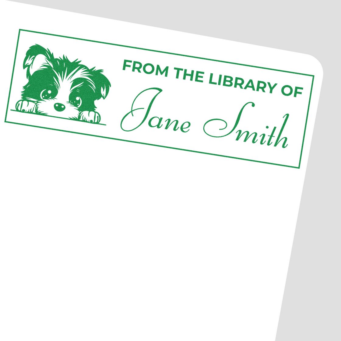 Slim Biewer Terrier Cute Personalized Book Stamp - Engineer Seal Stamps