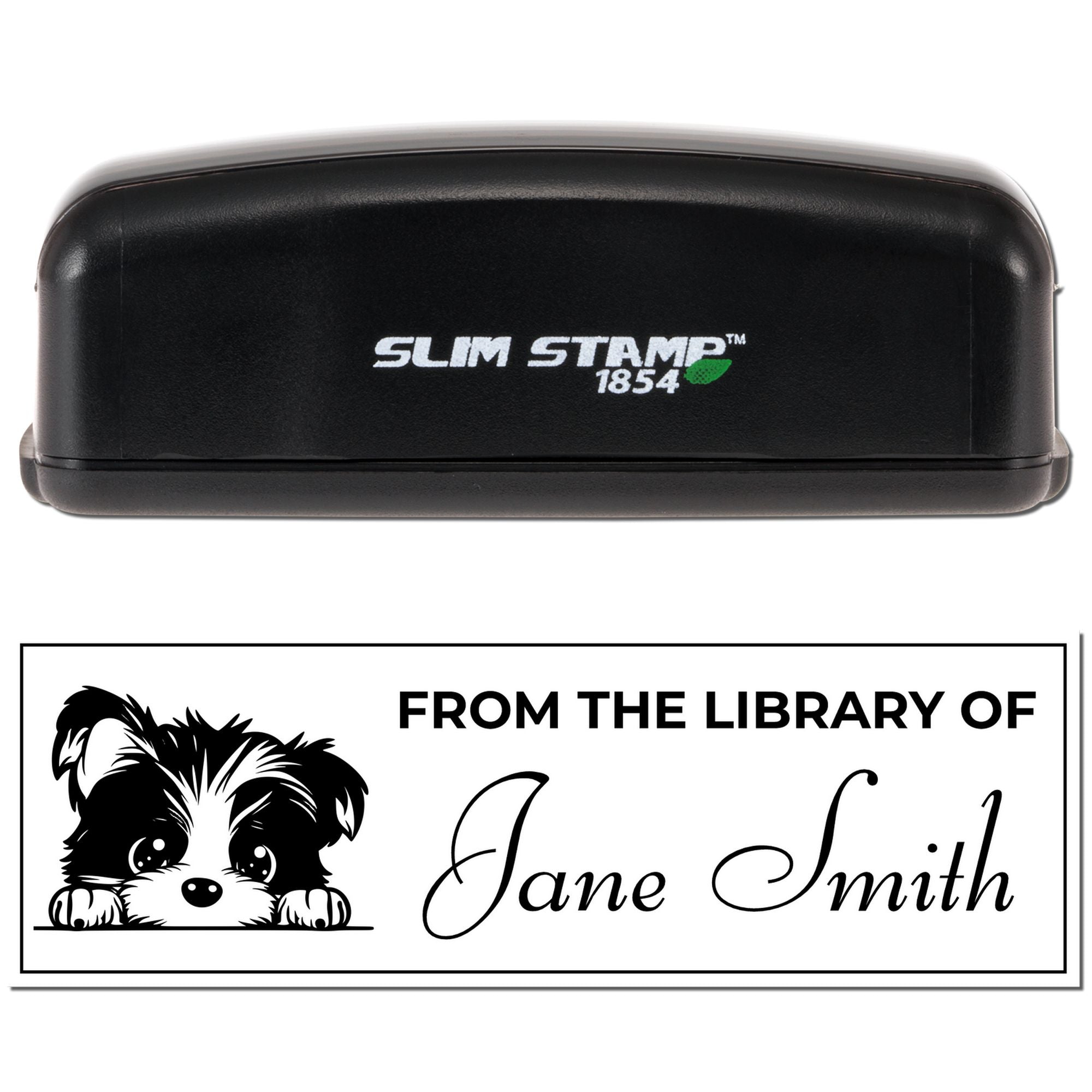 Slim Biewer Terrier Cute Personalized Book Stamp - Engineer Seal Stamps