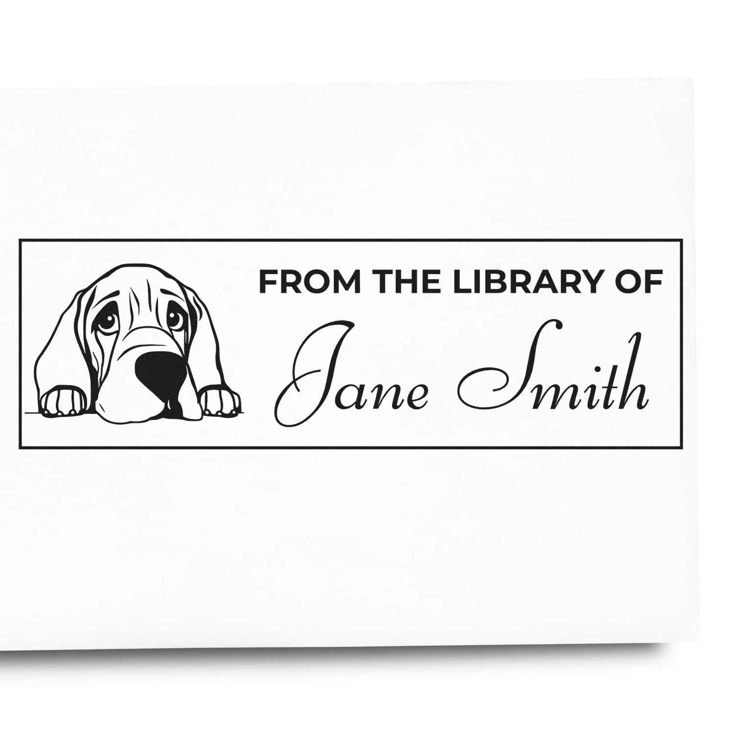 Self-Inking Bloodhound Personalized Stamp For Book Lover - Engineer Seal Stamps