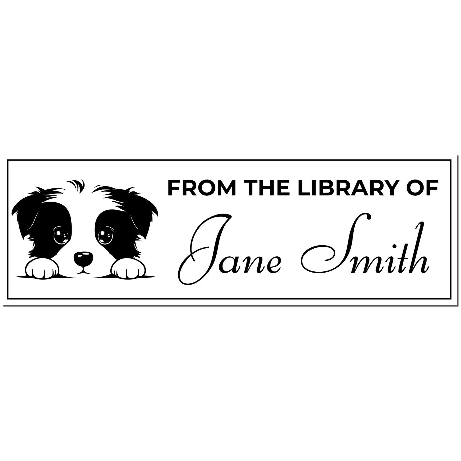 Pre-Inked Border Collie Book Stamp With Name - Engineer Seal Stamps