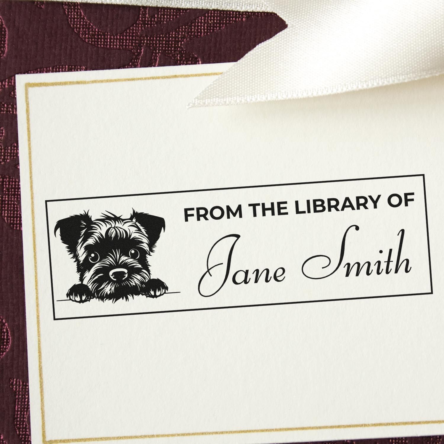 Self-Inking Border Terrier Gift For Reader Custom Stamp - Engineer Seal Stamps