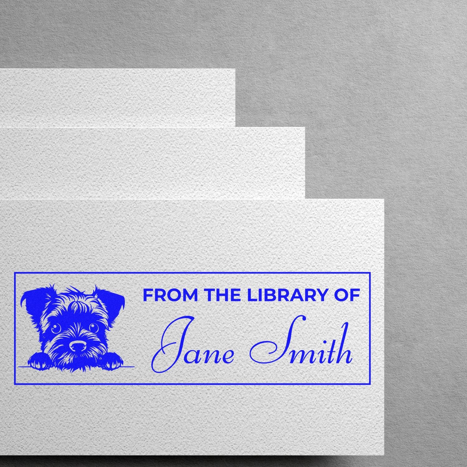 Pre-Inked Border Terrier Name Stamp For Books - Engineer Seal Stamps