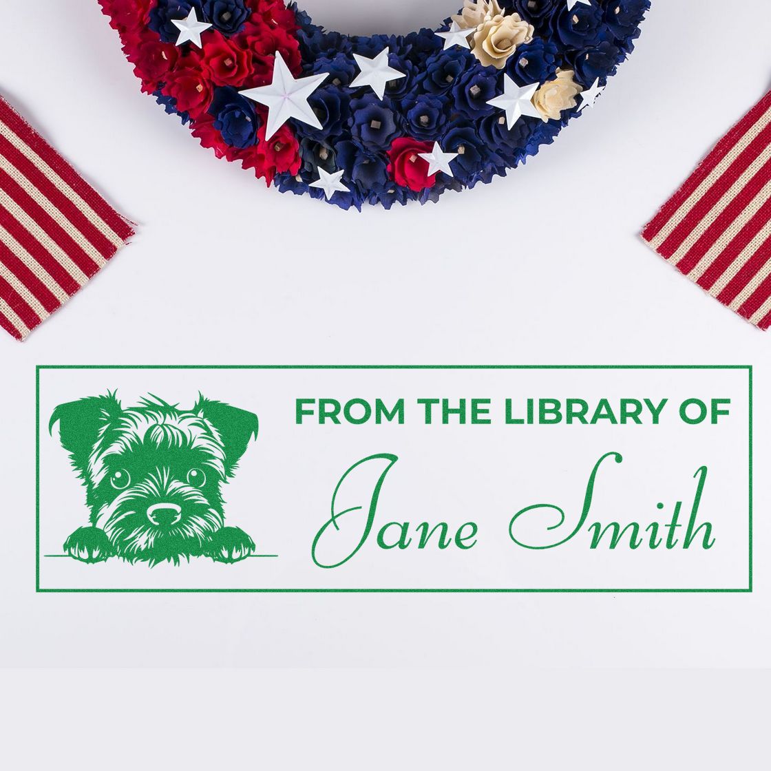 Slim Border Terrier Personalized Book Stamp Gift - Engineer Seal Stamps