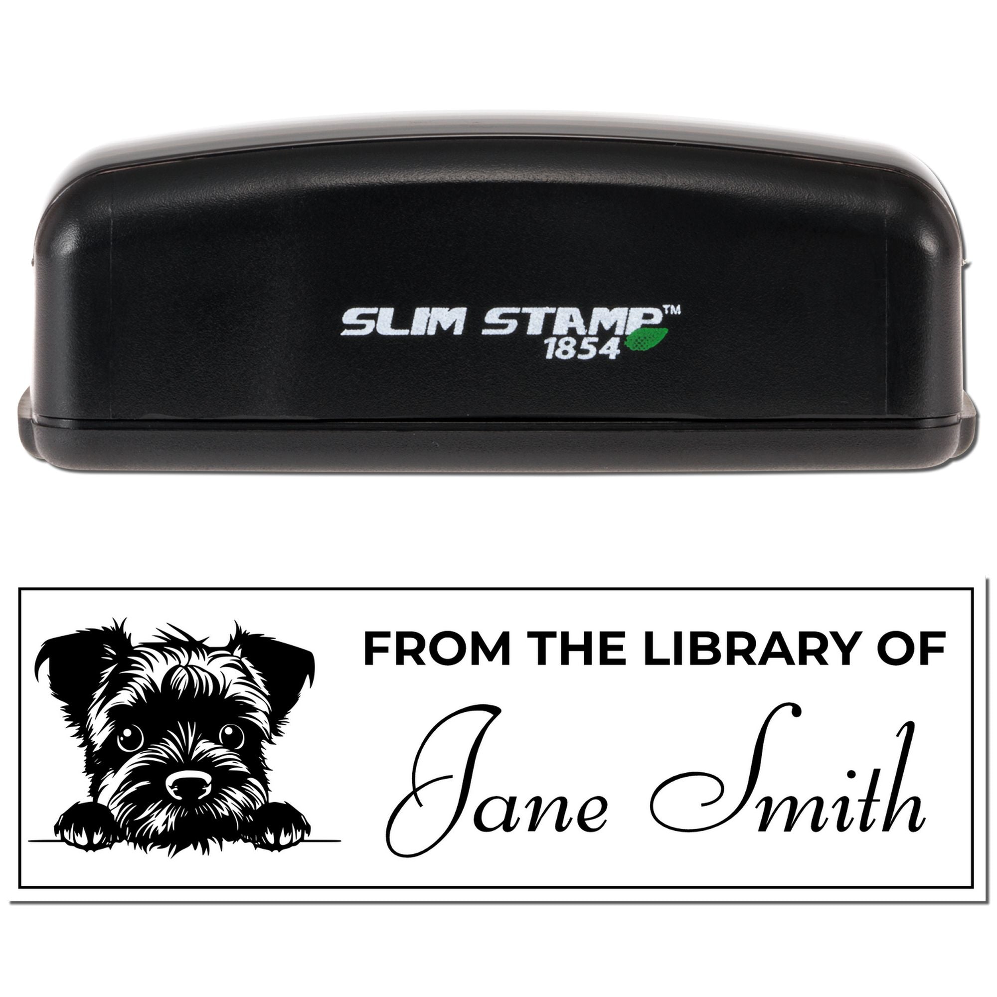 Slim Border Terrier Personalized Book Stamp Gift - Engineer Seal Stamps