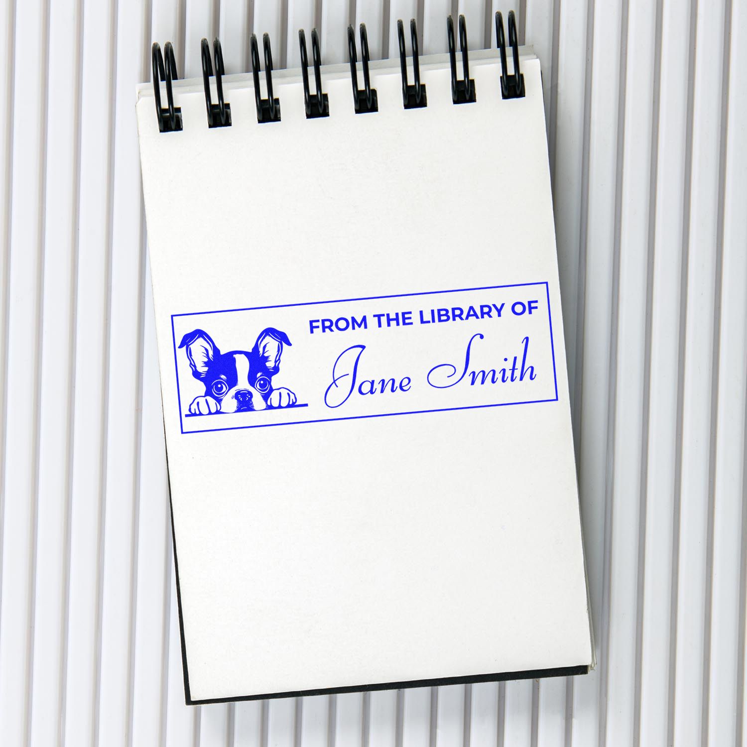 Self-Inking Boston Terrier Custom Library Stamp For Teachers - Engineer Seal Stamps