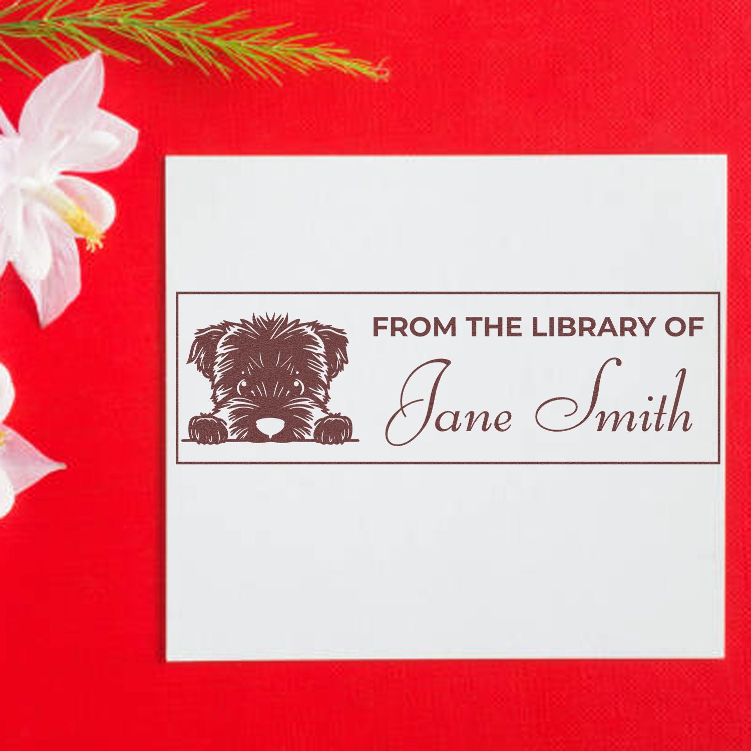 Self-Inking Bouvier Des Flandres Personalized Book Stamp For Teachers - Engineer Seal Stamps